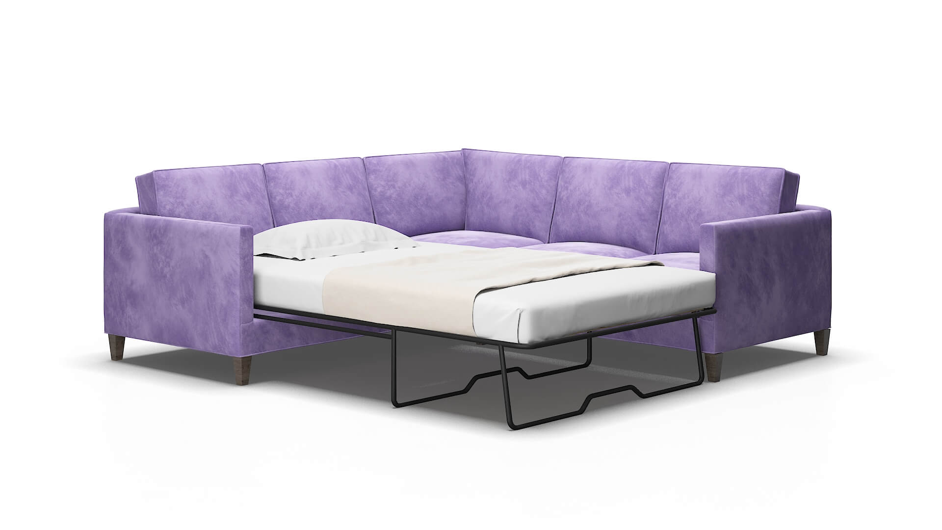Alps Royale lavender Sectional sleeper Espresso Legs  2