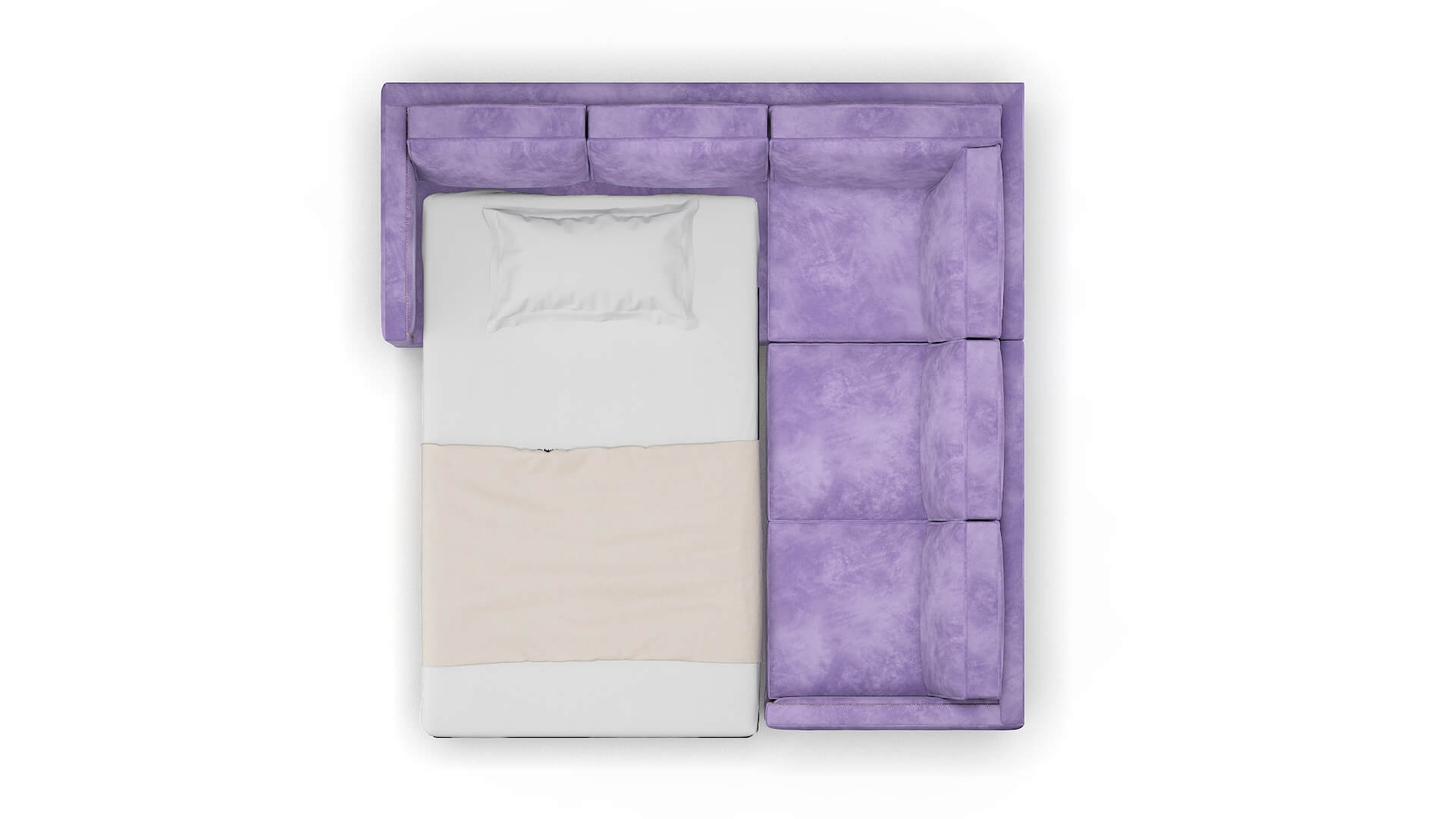 Alps Royale Lavender Sectional Sleeper Espresso legs 3