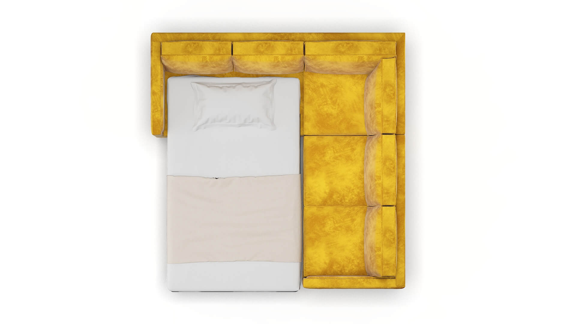 Alps Royale Marigold Sectional Sleeper Espresso legs 3