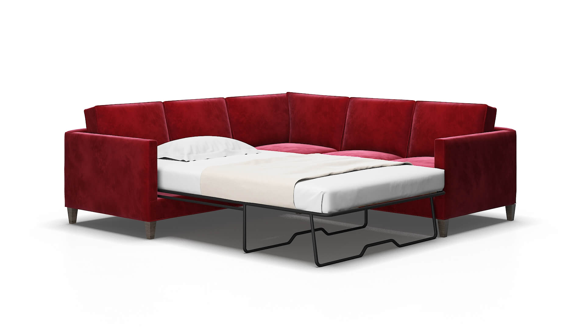 Alps Royale Ruby Sectional Sleeper Espresso legs 2