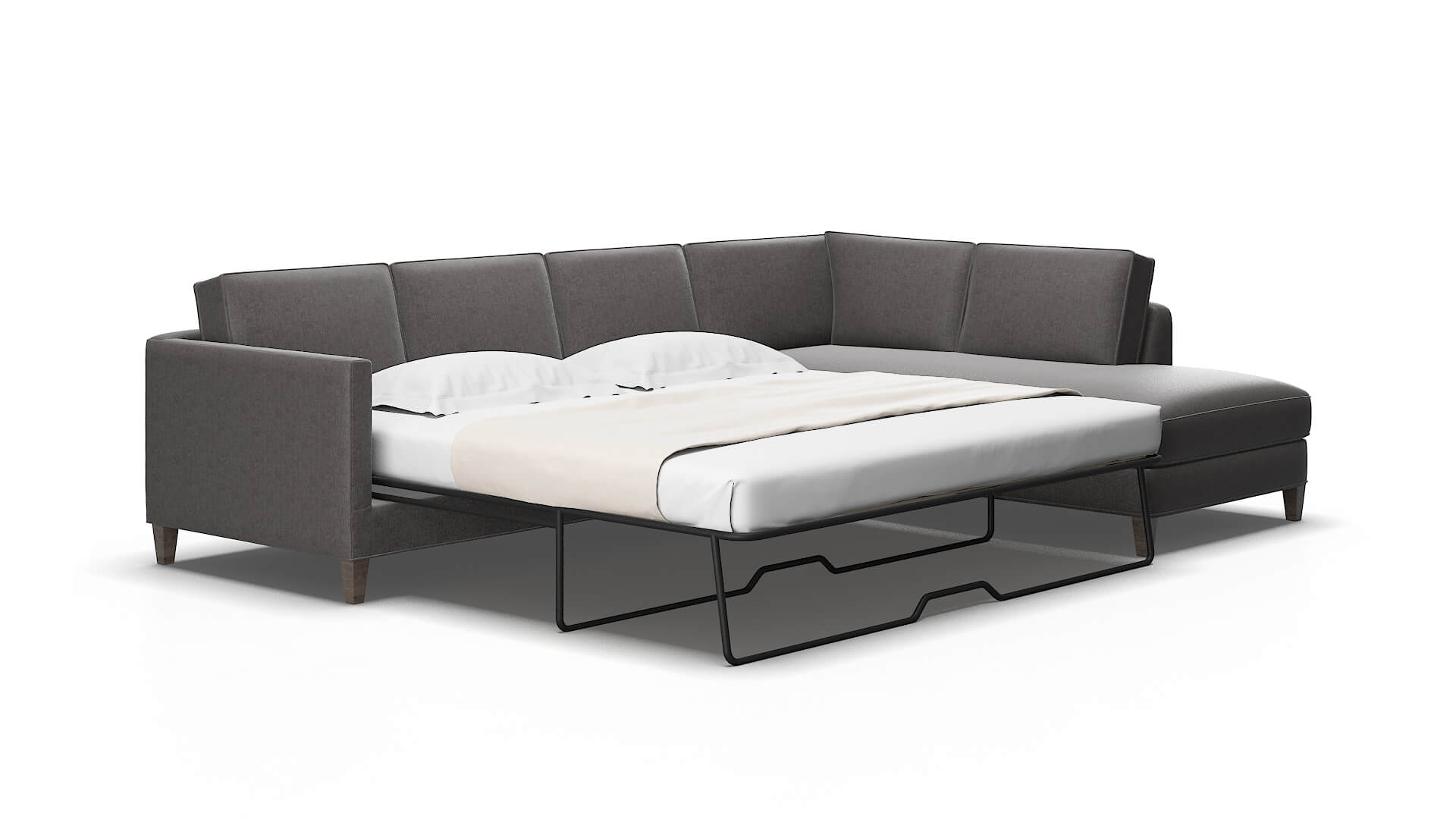 Alps Sasha grey Panel sleeper Espresso Legs  2