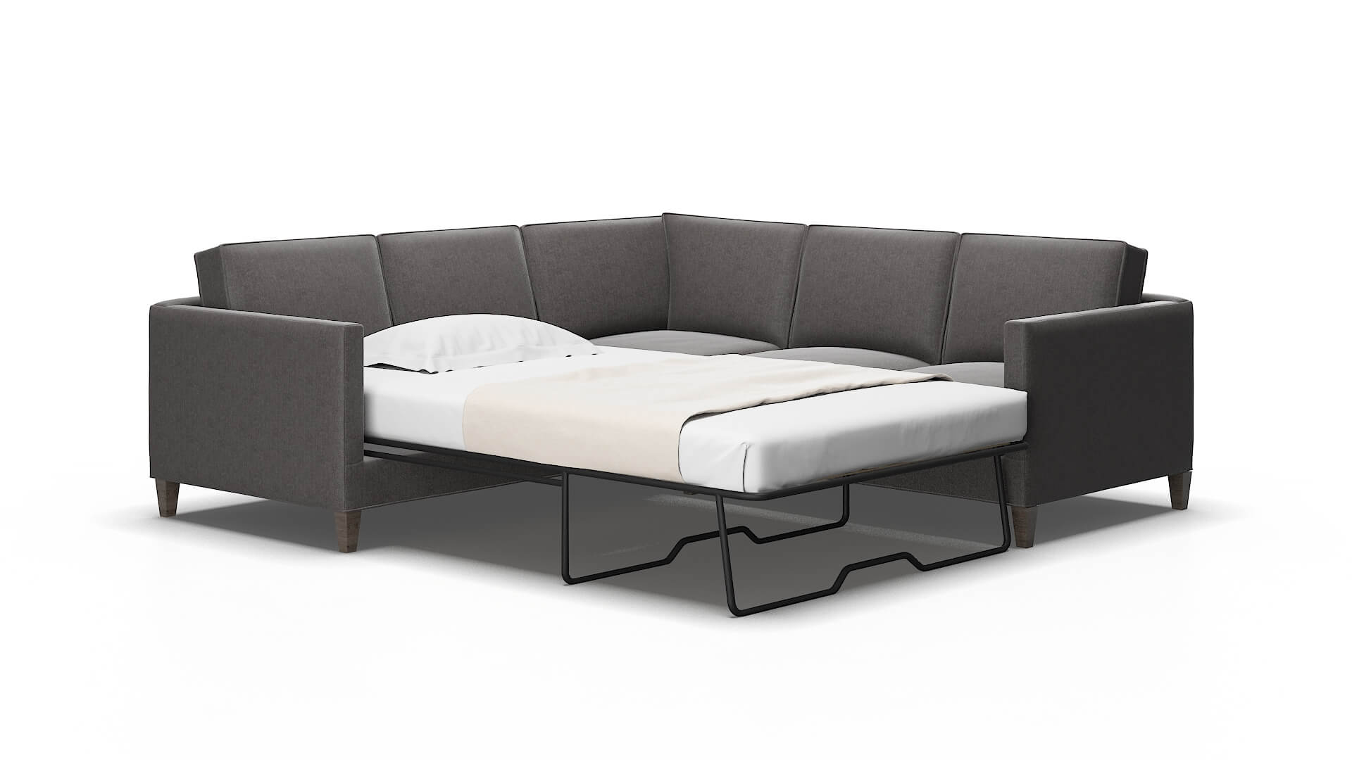 Alps Sasha grey Sectional sleeper Espresso Legs  2