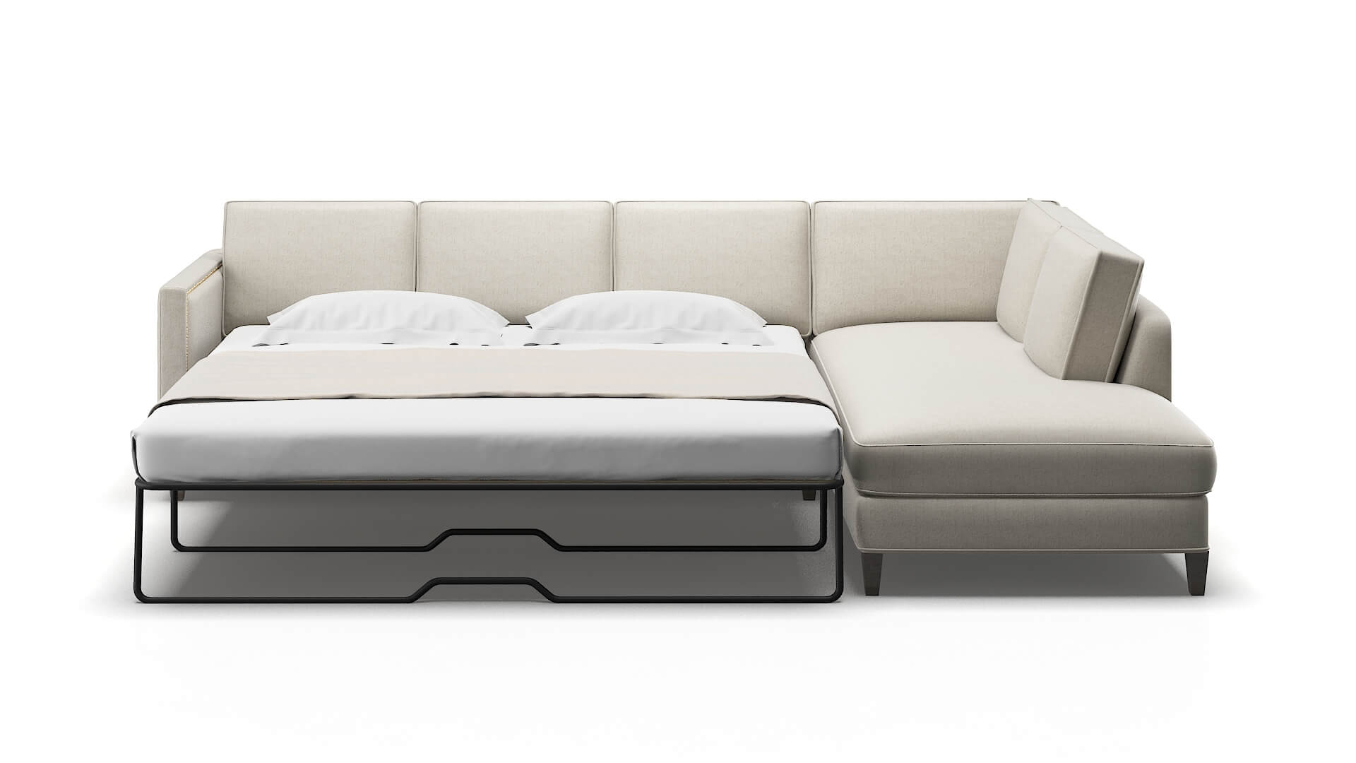 Alps Sasha Linen Panel Sleeper Espresso legs 1