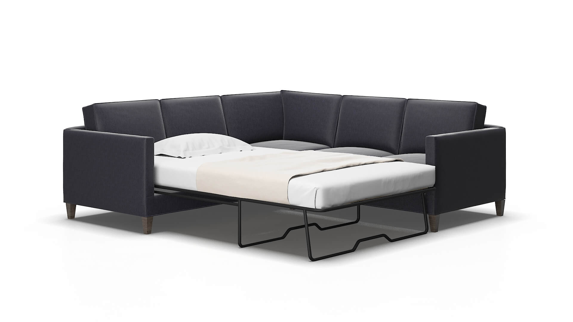 Alps Sasha navy Sectional sleeper Espresso Legs  2