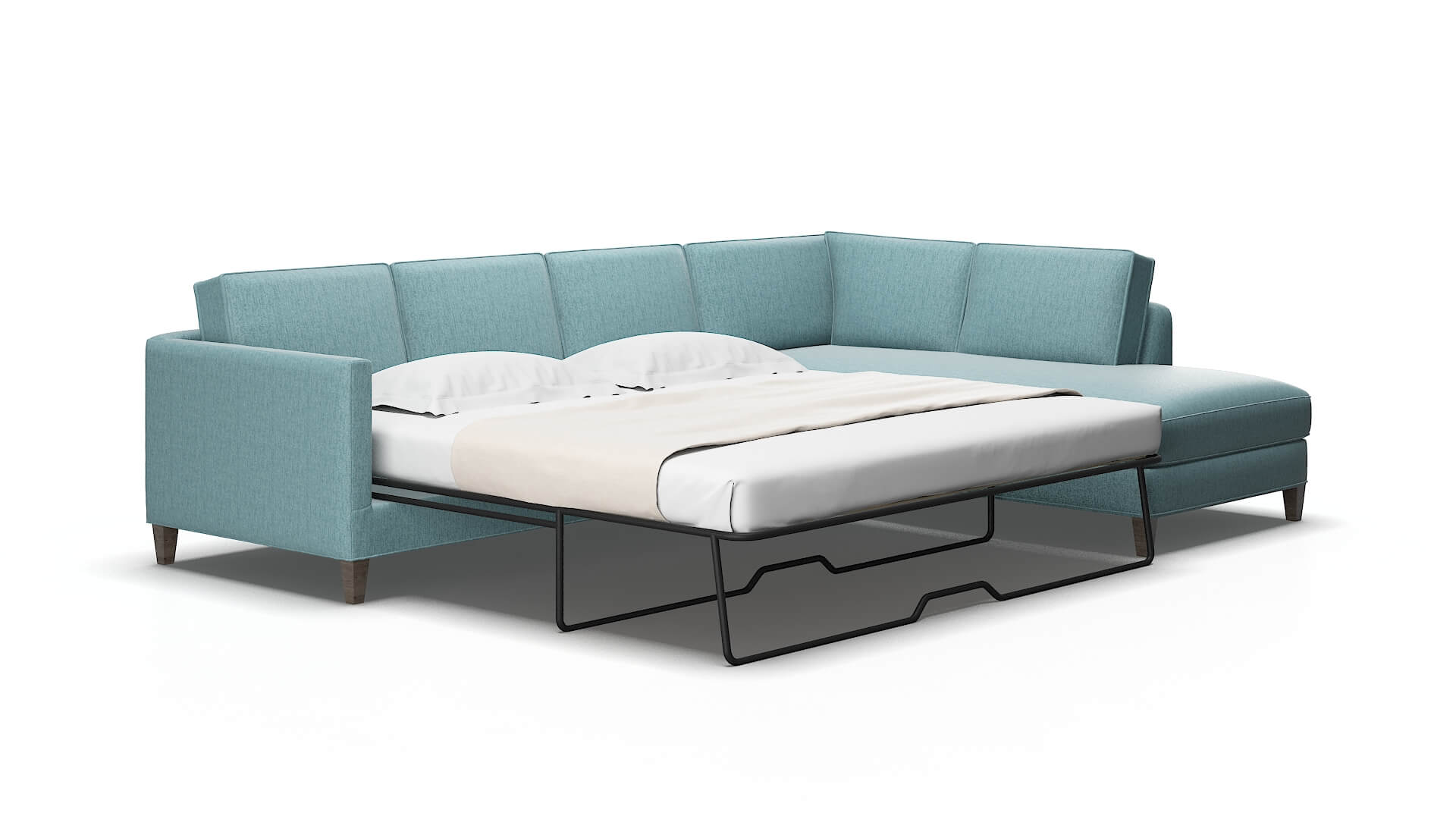 Alps Sasha Teal Panel Sleeper espresso legs 2