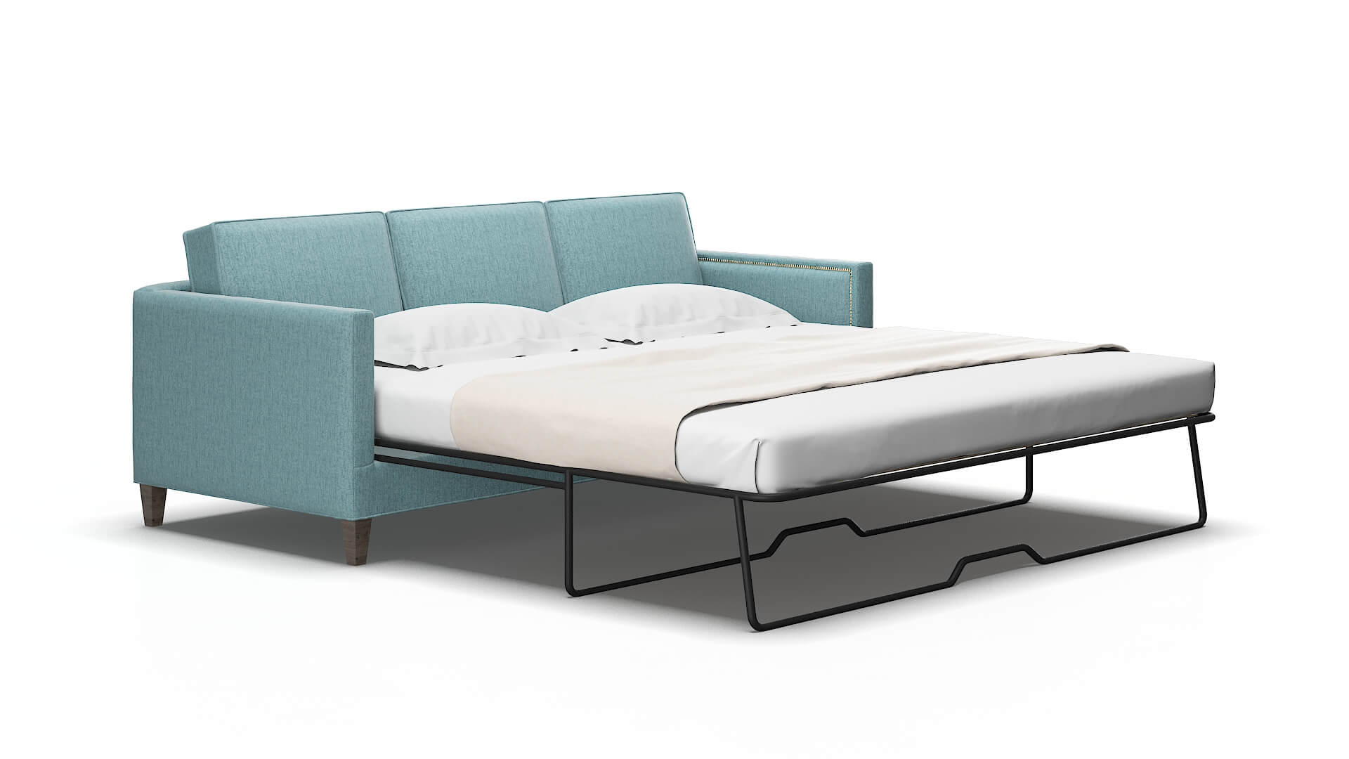 Alps Sasha Teal Sofa Sleeper espresso legs 2
