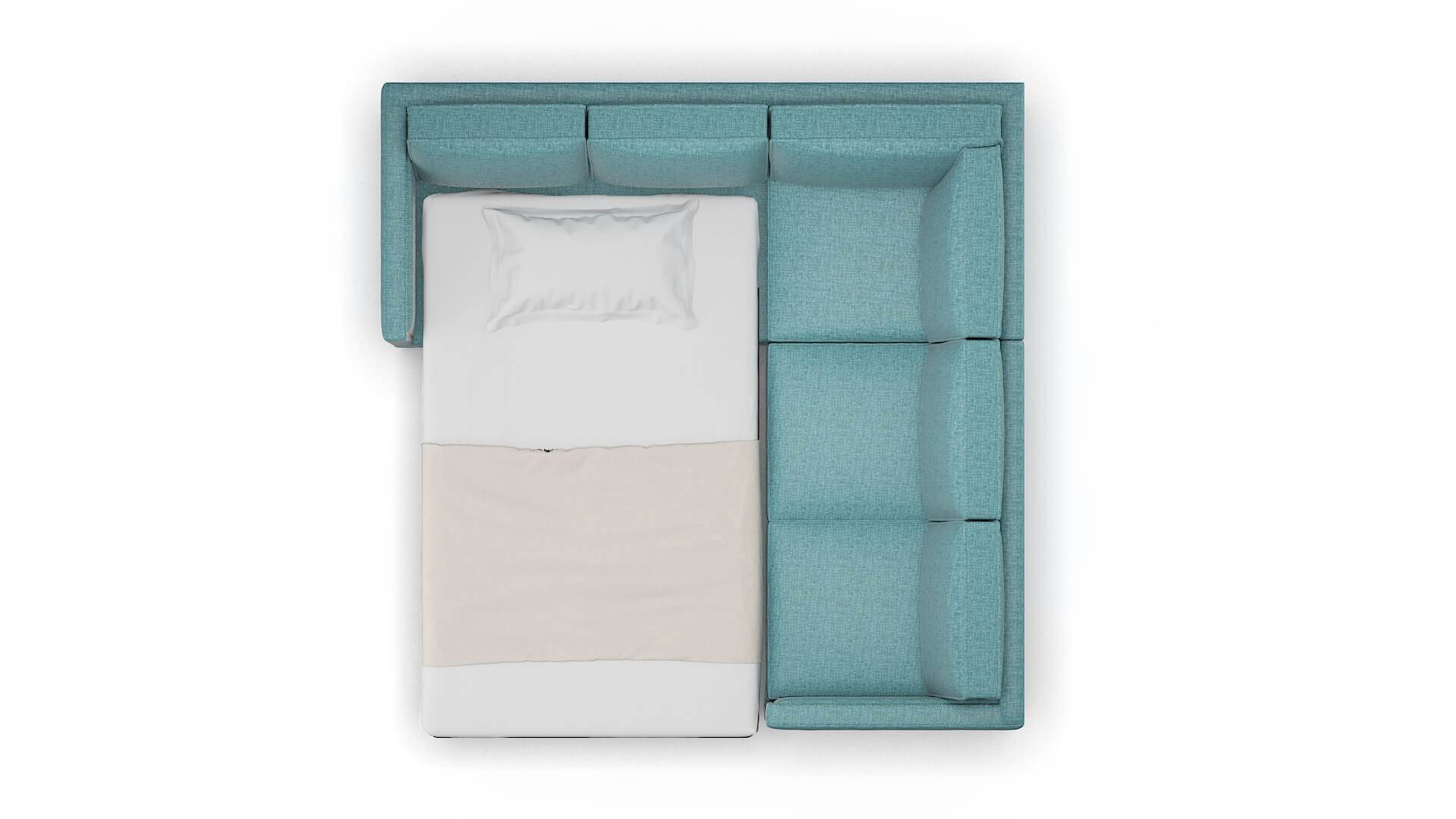 Alps Simplex Blue_moon Sectional Sleeper Espresso legs 3