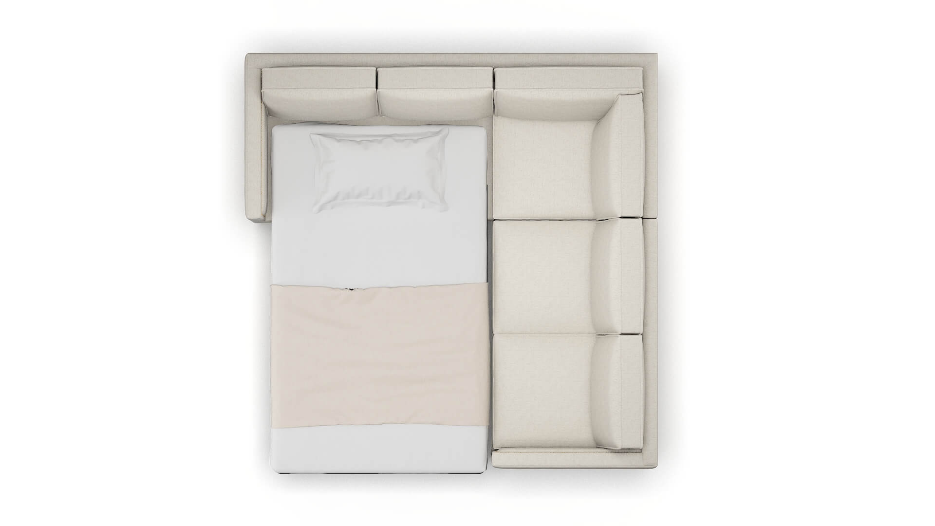 Alps Terrain Natural Sectional Sleeper Espresso legs 3