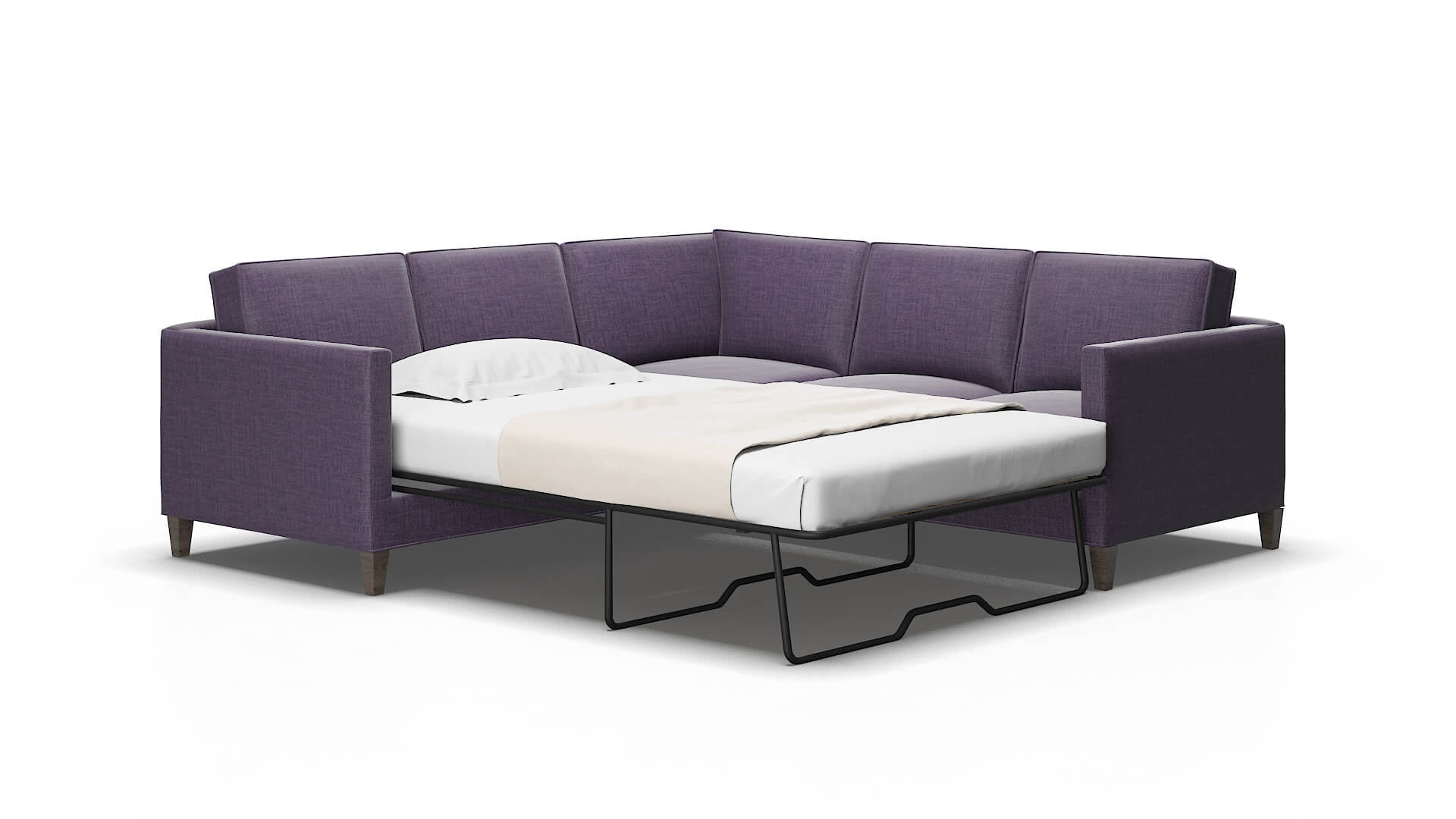 Alps Tess blackberry Sectional sleeper Espresso Legs  2