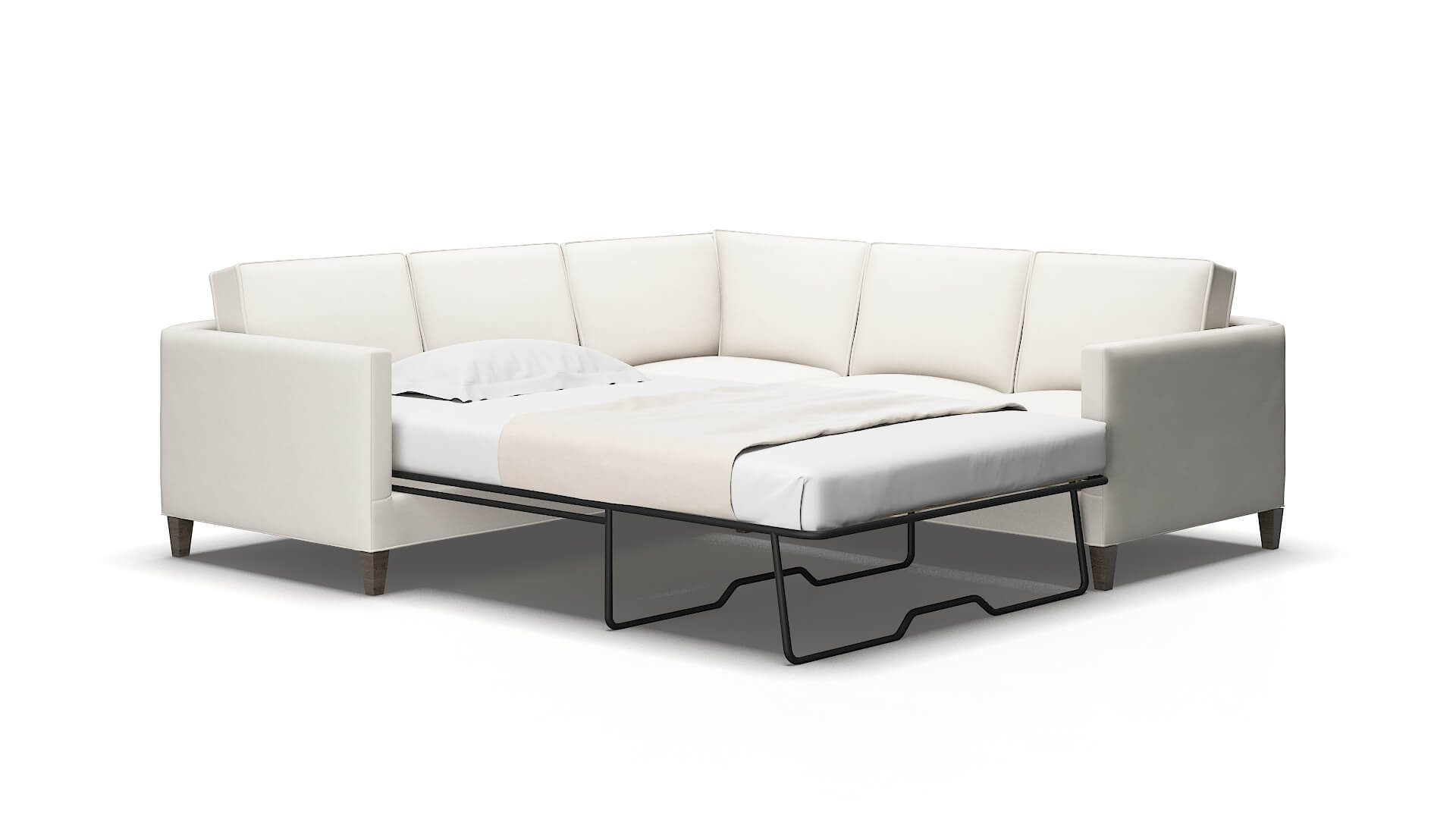 Alps Venice eggshell Sectional sleeper Espresso Legs  2