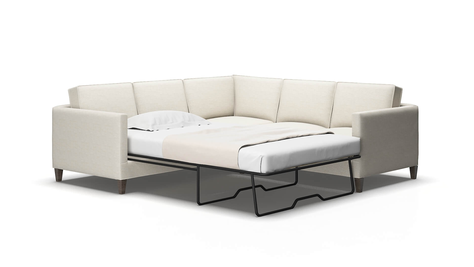 Alps Venus cream Sectional sleeper Espresso Legs  2
