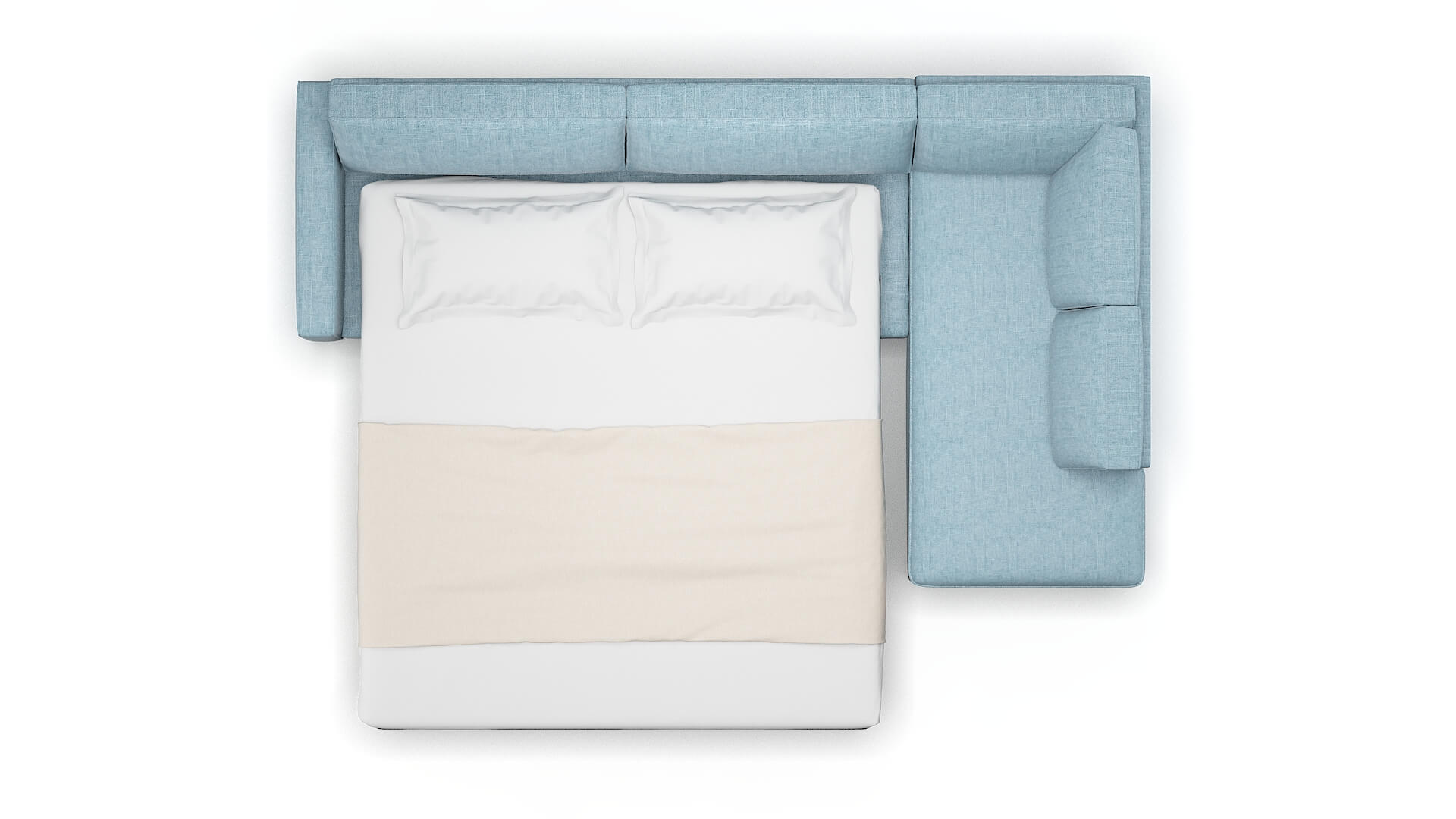 Alton Atlas Turquoise Panel Sleeper Espresso legs 3