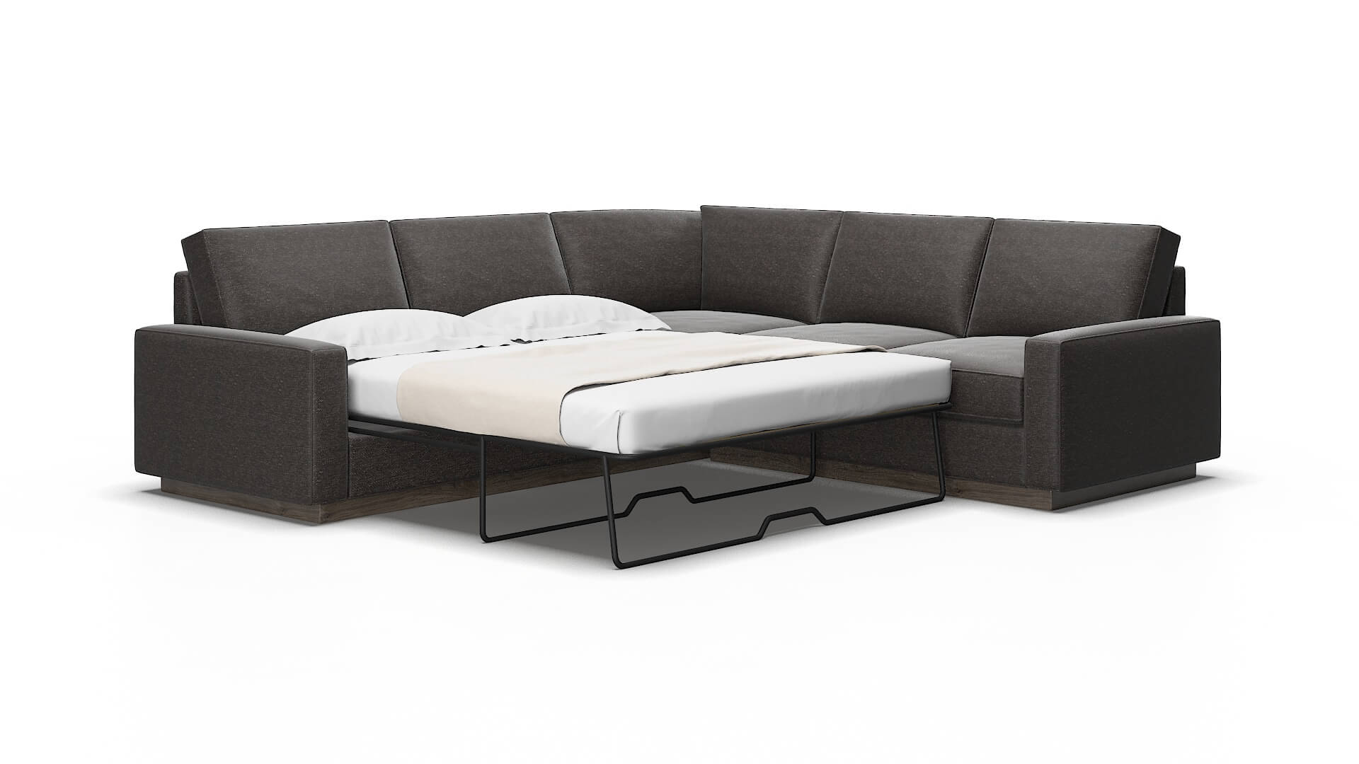 Alton Avenger denim Sectional sleeper Espresso Legs  2