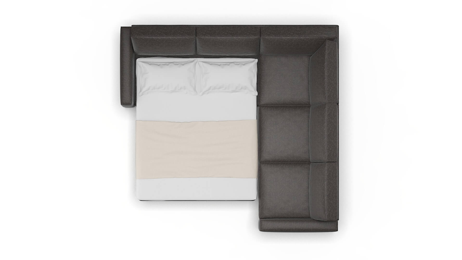 Alton Avenger Denim Sectional Sleeper Espresso legs 3