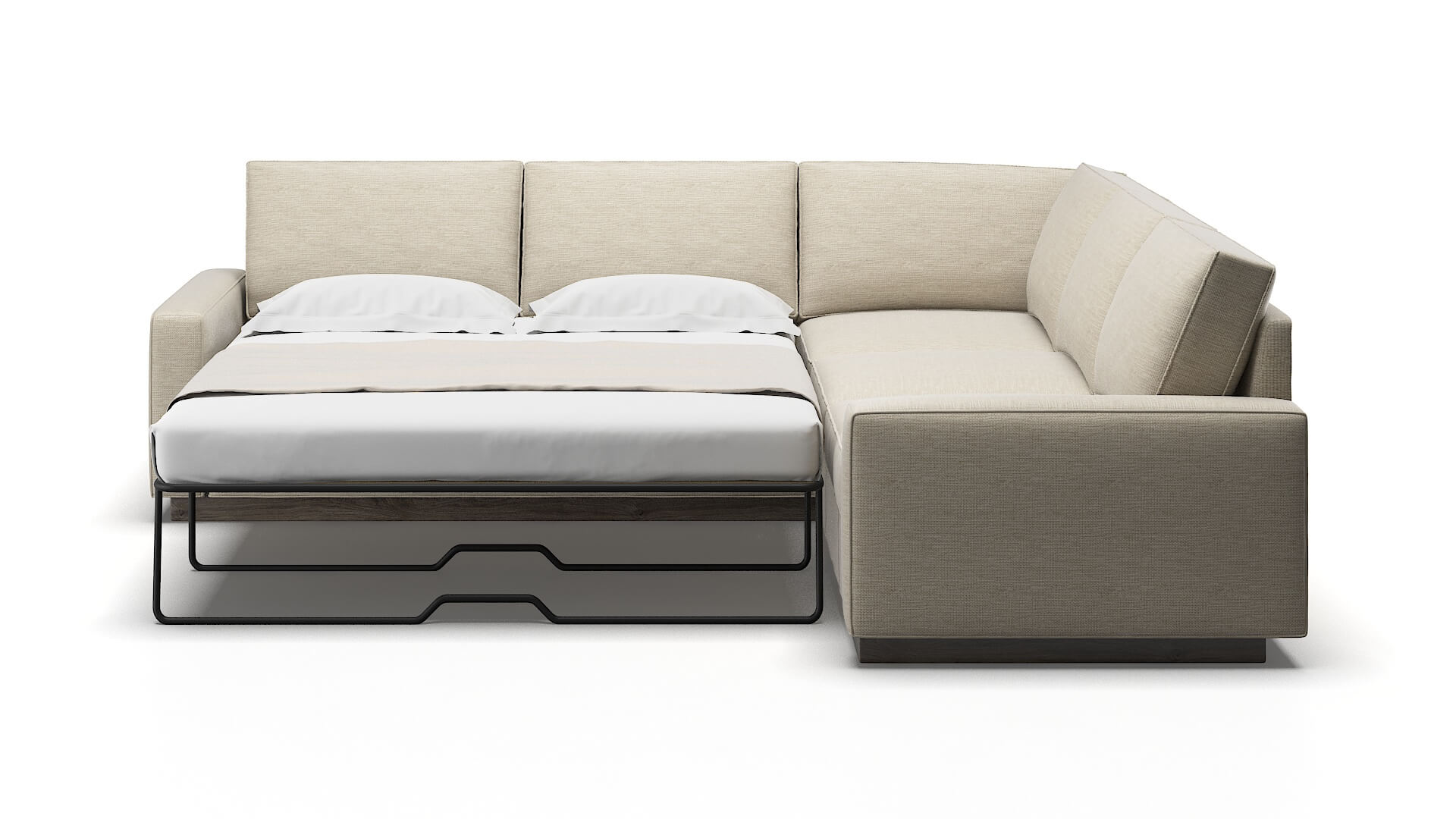 Alton Avenger Pumice Sectional Sleeper Espresso legs 1