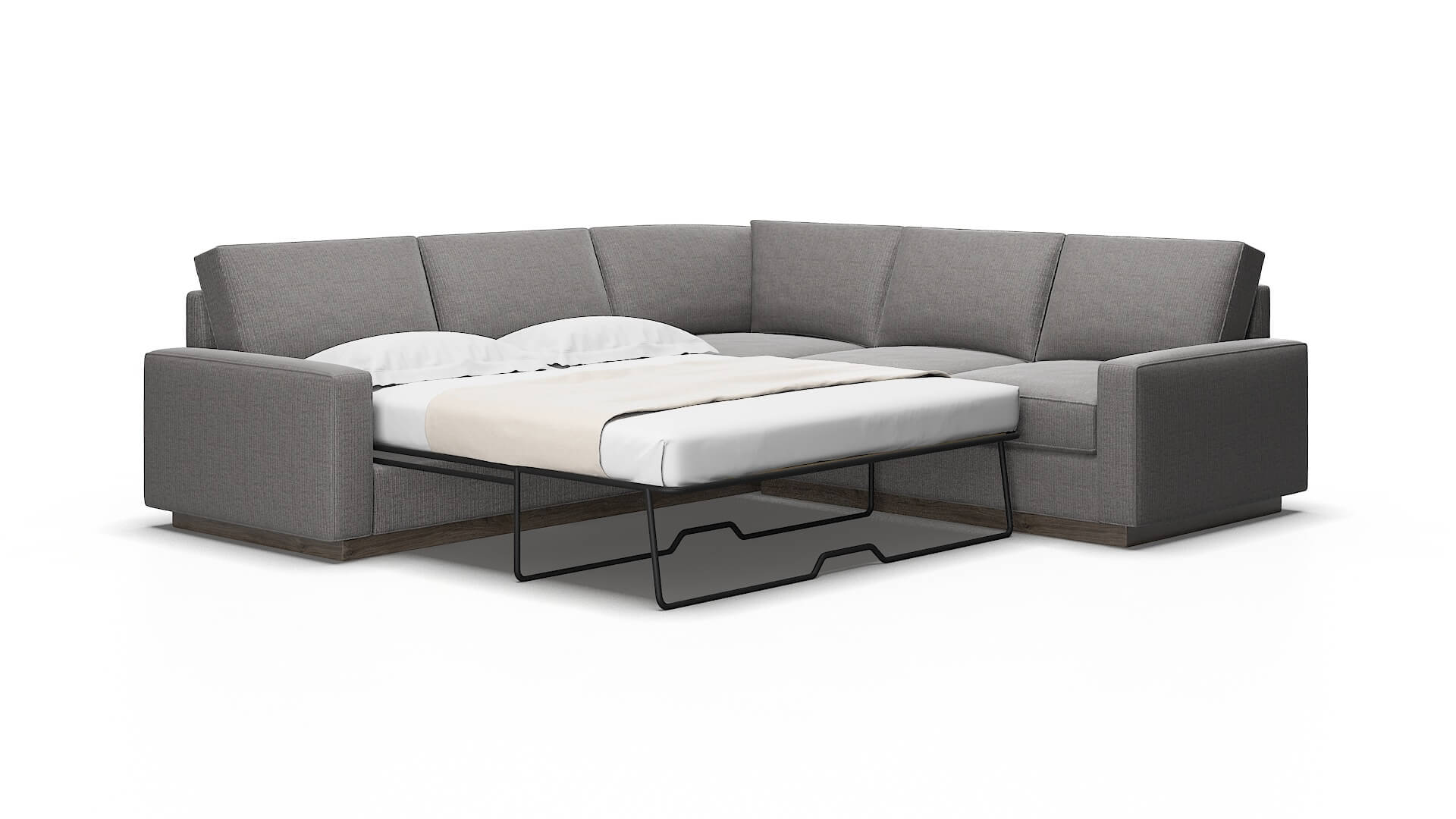 Alton Avenger zinc Sectional sleeper Espresso Legs  2