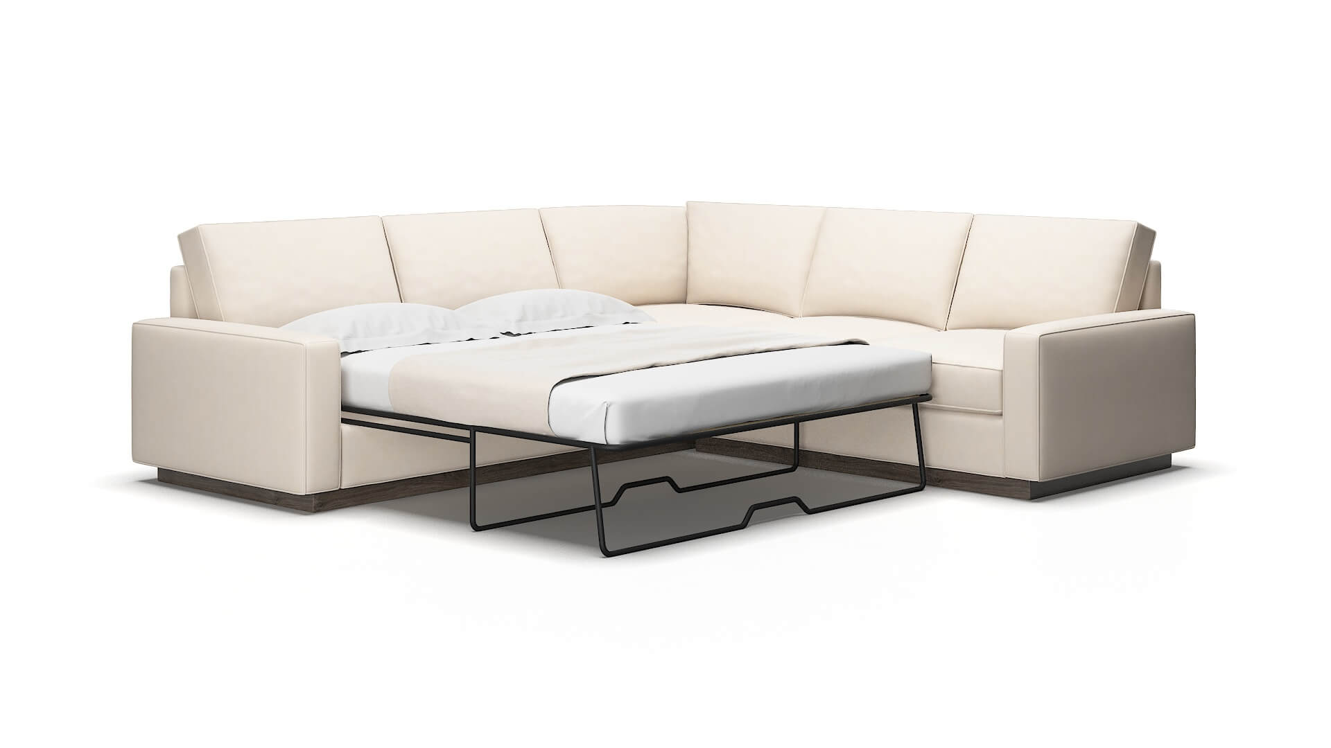 Alton Bella buckwheat Sectional sleeper Espresso Legs  2