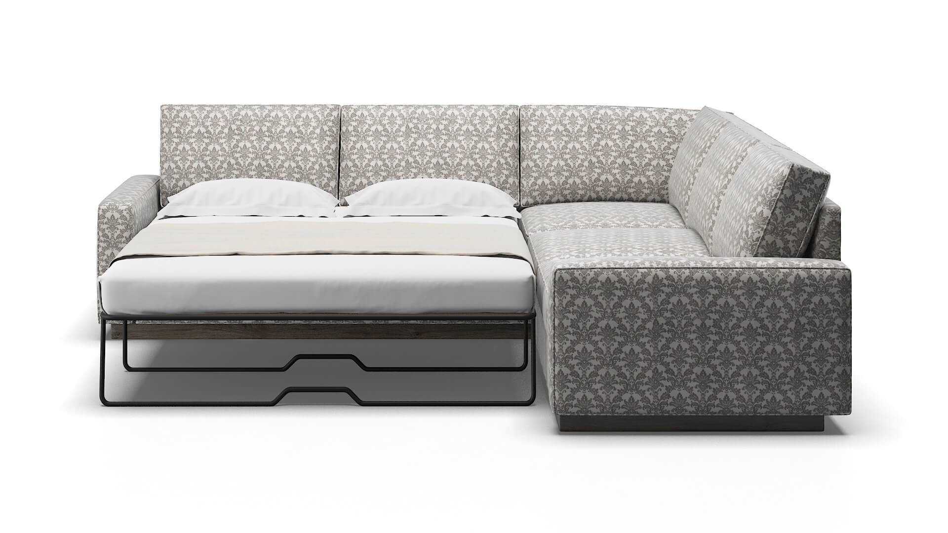 Alton Bergamo Dove Sectional Sleeper Espresso legs 1