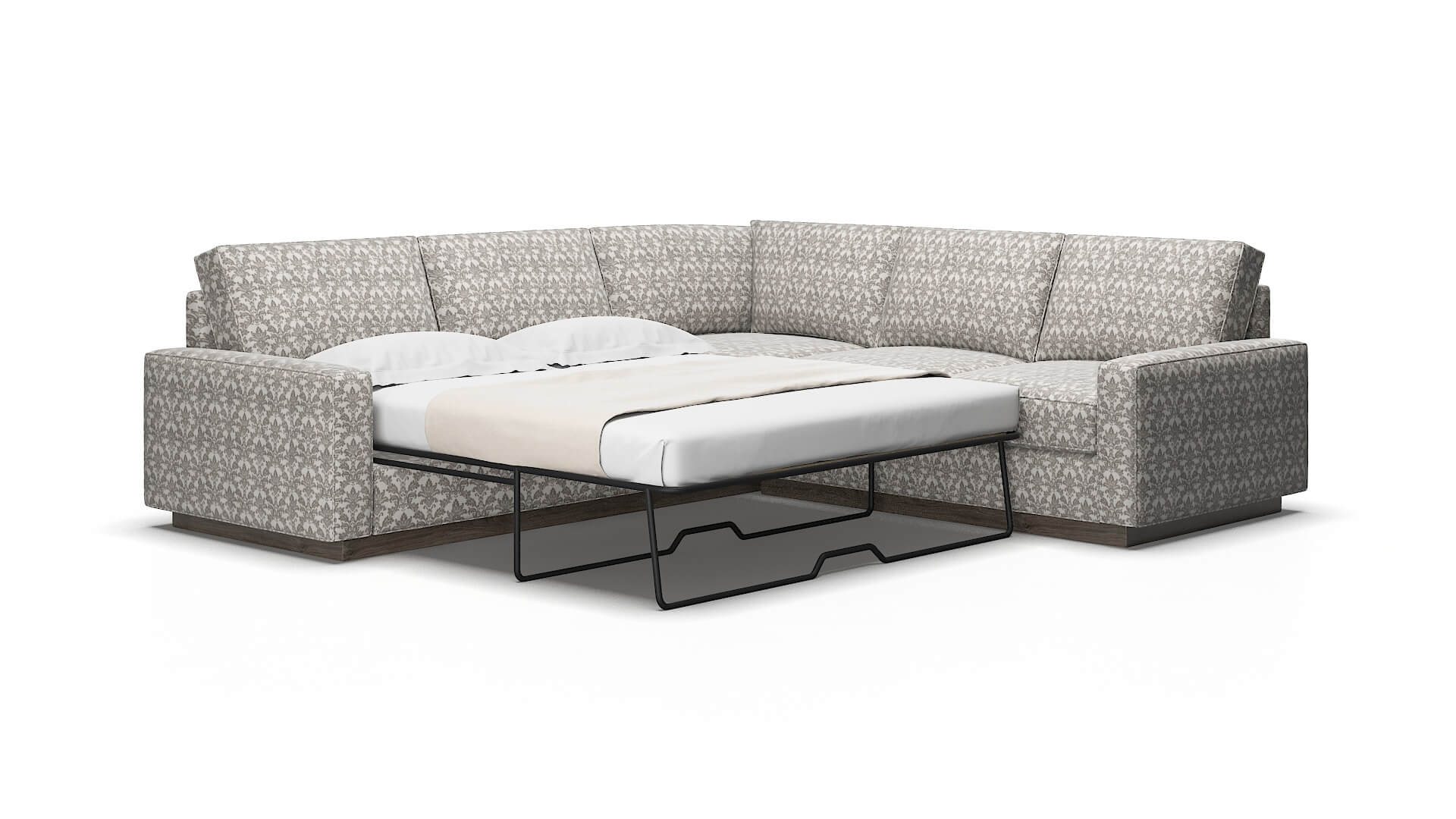 Alton Bergamo dove Sectional sleeper Espresso Legs  2