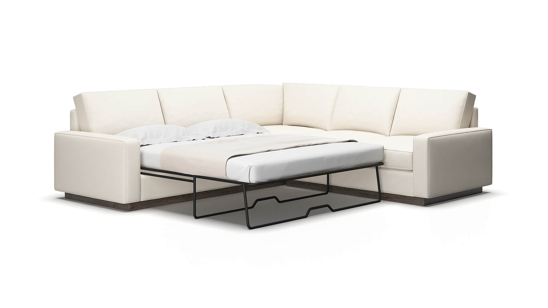 Alton Blanche milky Sectional sleeper Espresso Legs  2