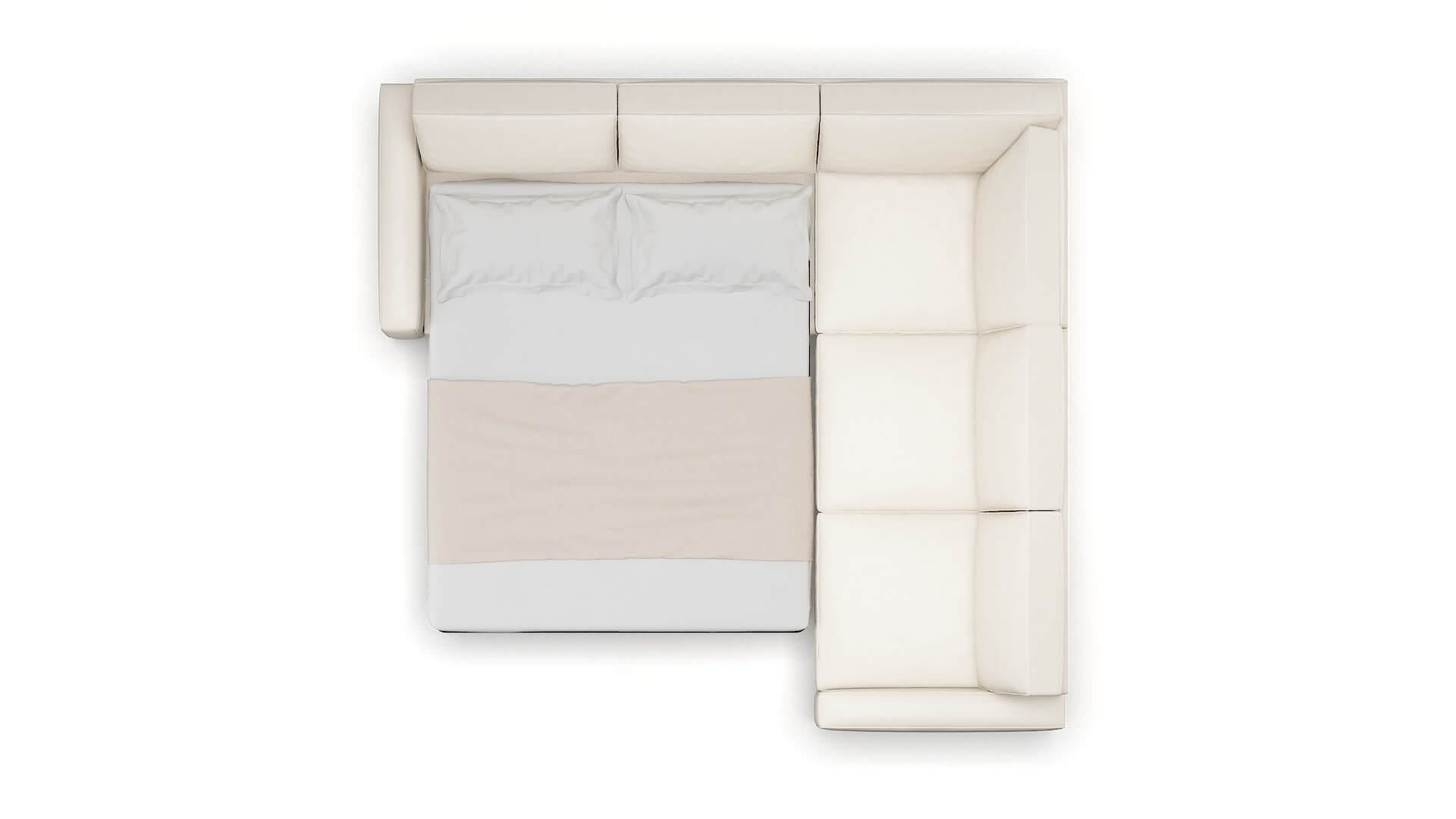 Alton Blanche Milky Sectional Sleeper Espresso legs 3