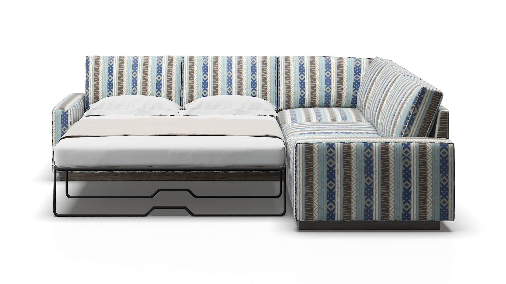 Alton Bodhi Indigo Sectional Sleeper Espresso legs 1