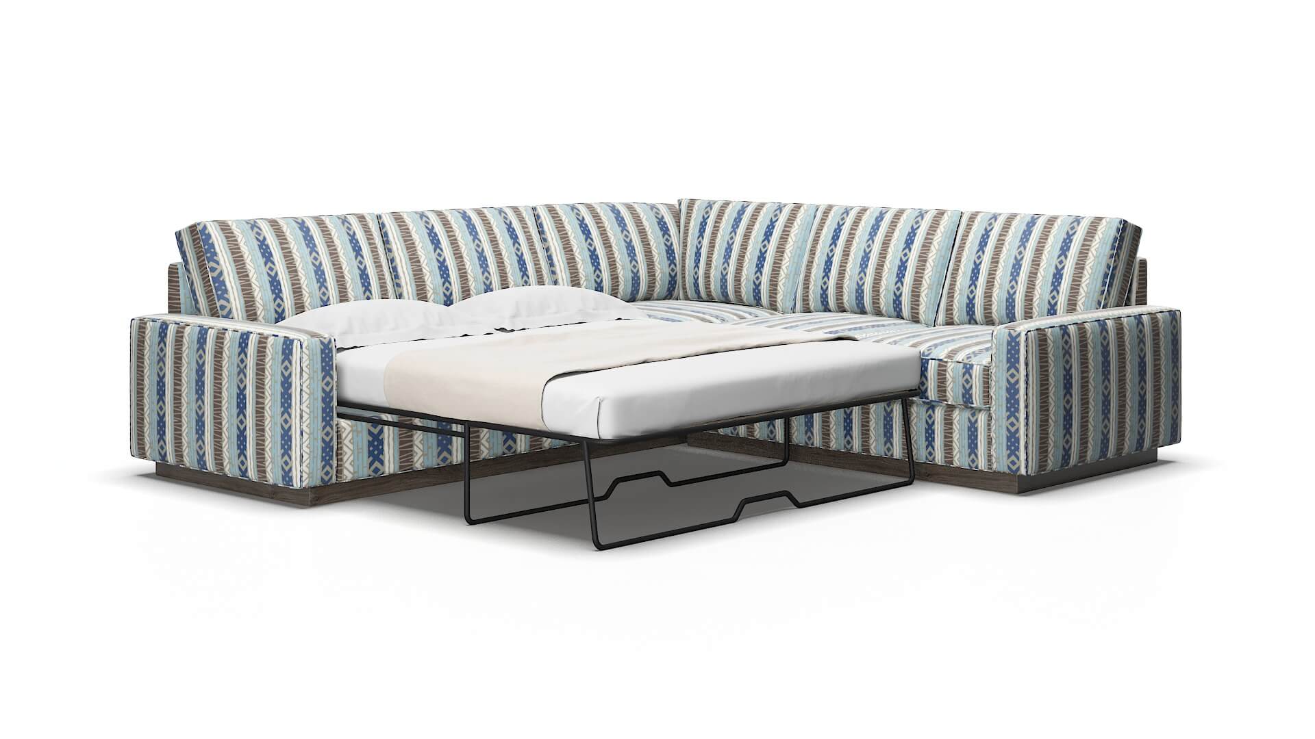 Alton Bodhi Indigo Sectional Sleeper Espresso legs 2