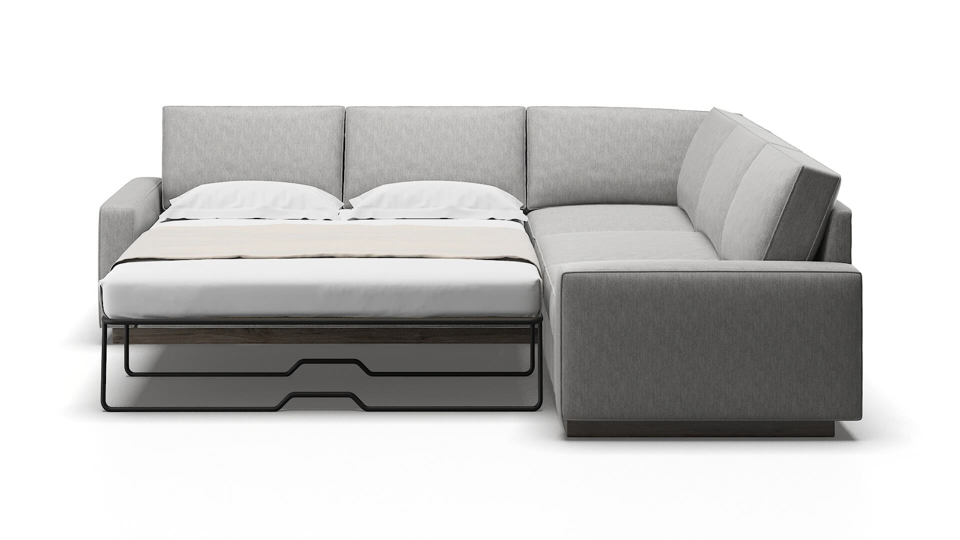 Alton Bungalow Graphite Sectional Sleeper Espresso legs 1