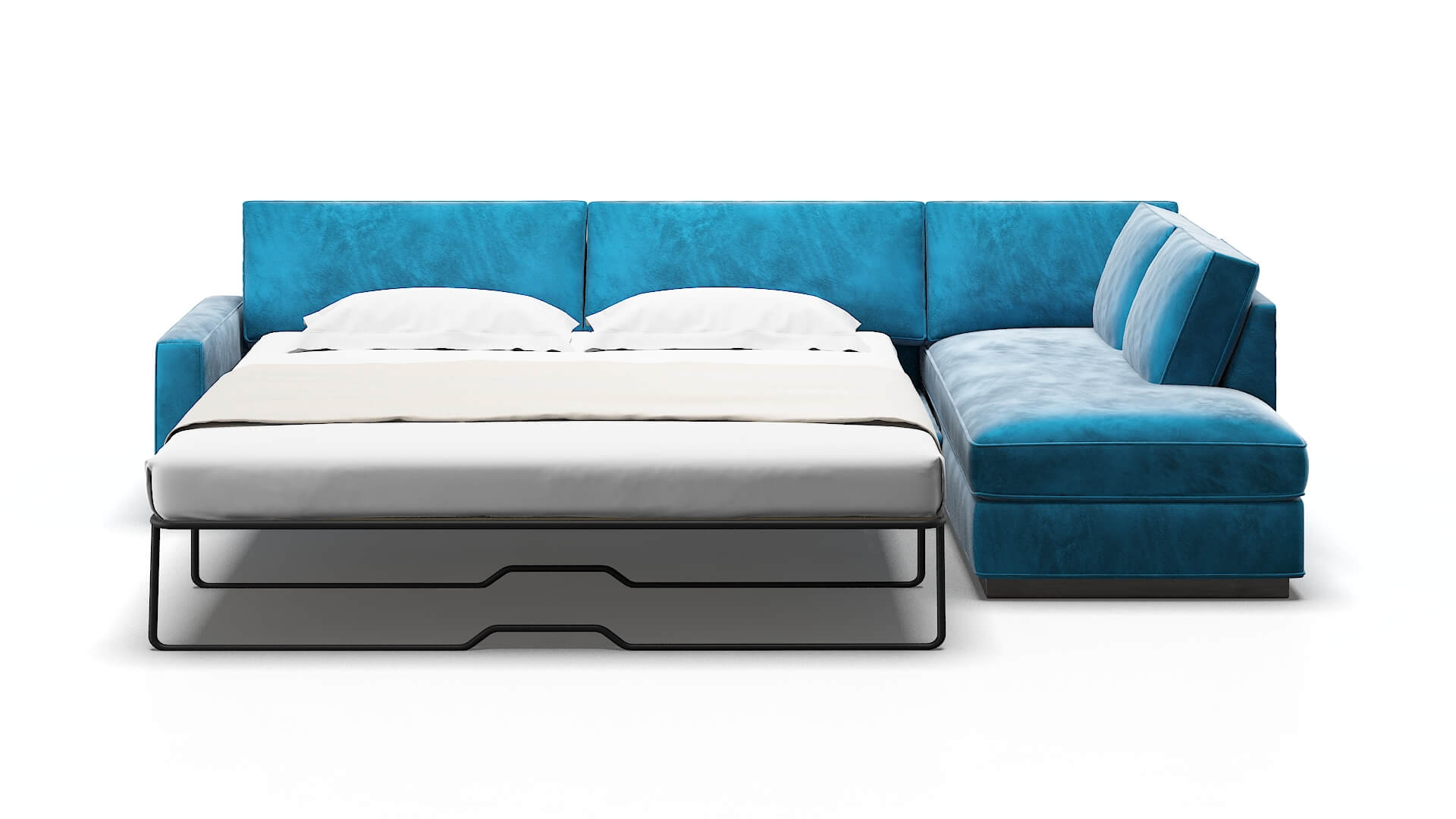 Alton Buzz Teal Panel Sleeper Espresso legs 1