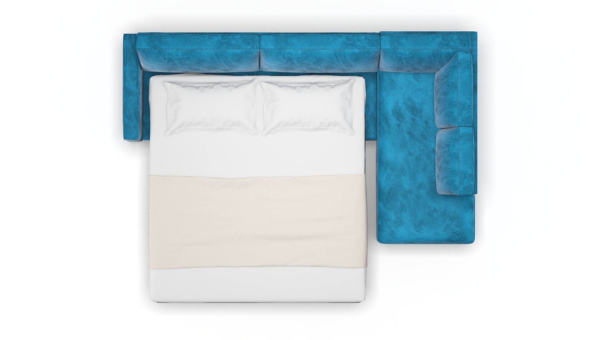 Alton Buzz Teal Panel Sleeper Espresso legs 3