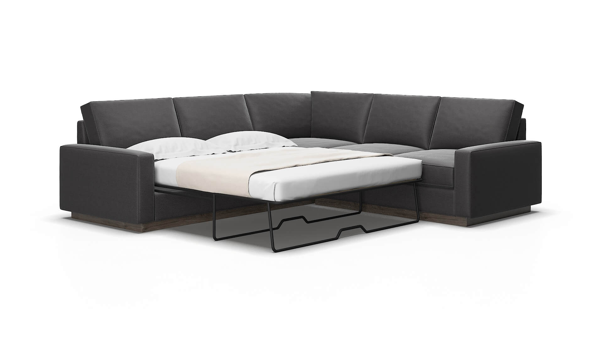 Alton Catalina charcoal Sectional sleeper Espresso Legs  2
