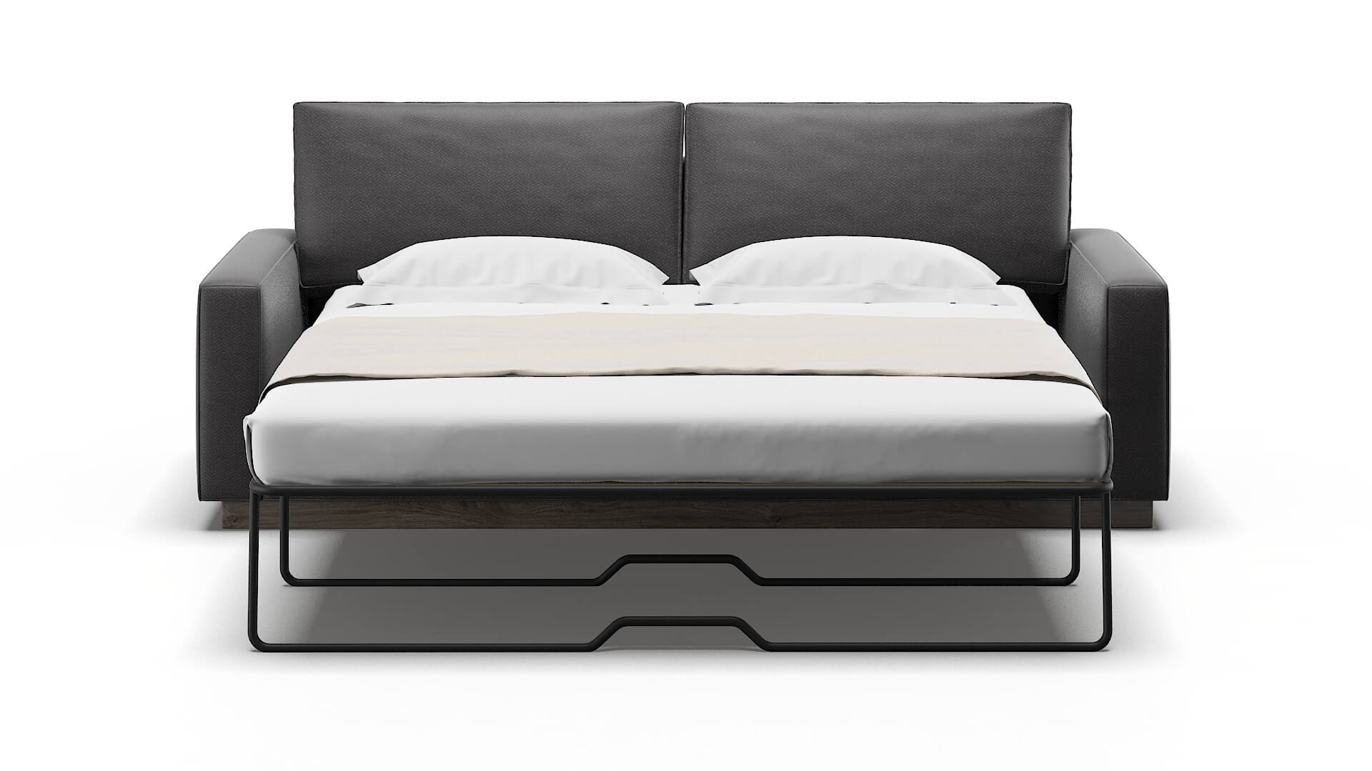 Alton Catalina Charcoal Sofa Sleeper Espresso legs 1