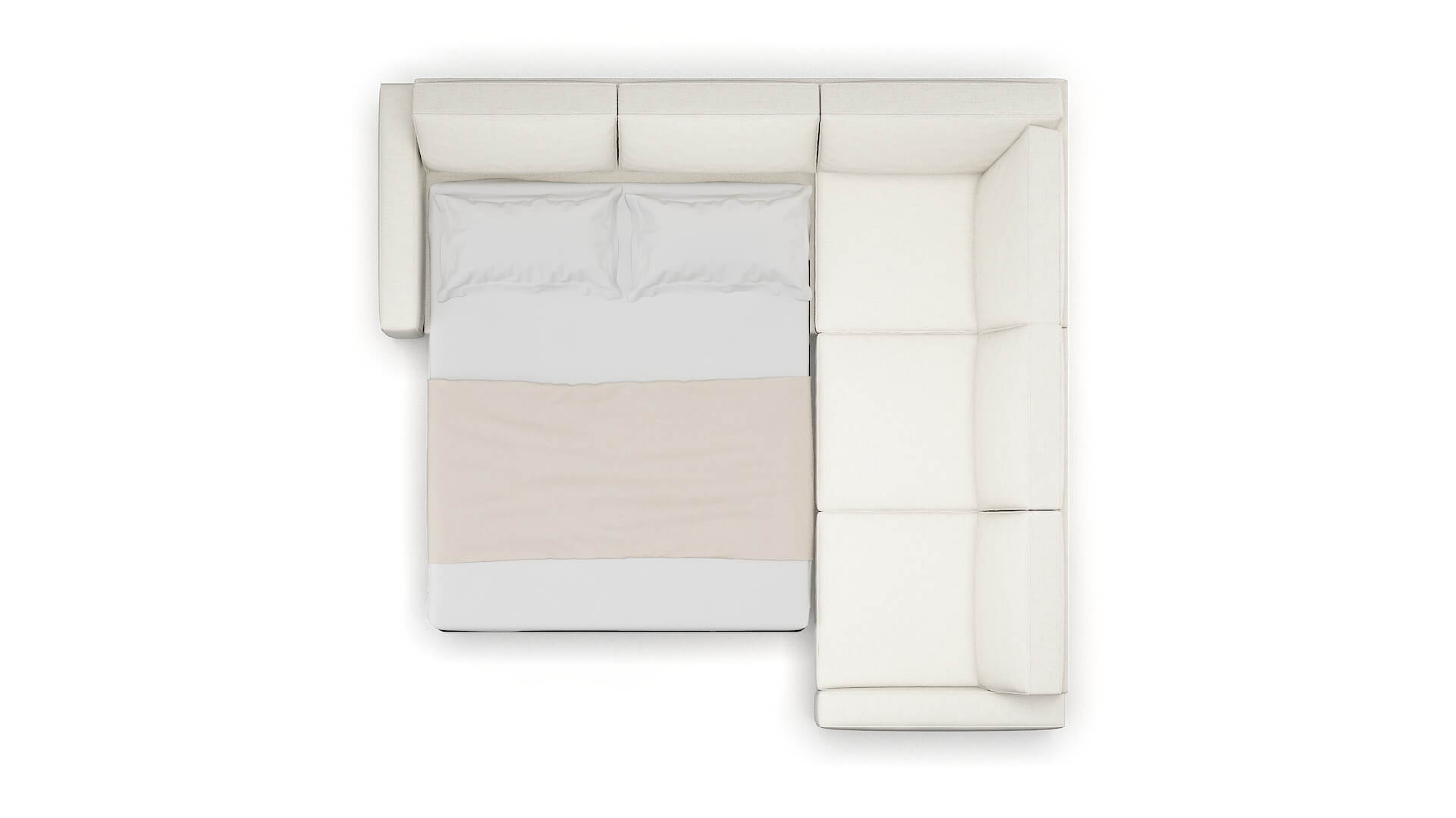 Alton Catalina Ivory Sectional Sleeper Espresso legs 3