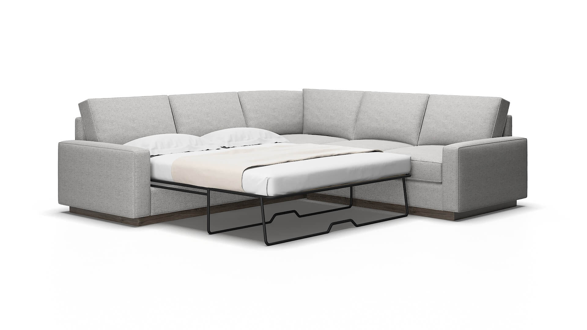 Alton Catalina Silver Sectional Sleeper espresso legs 2