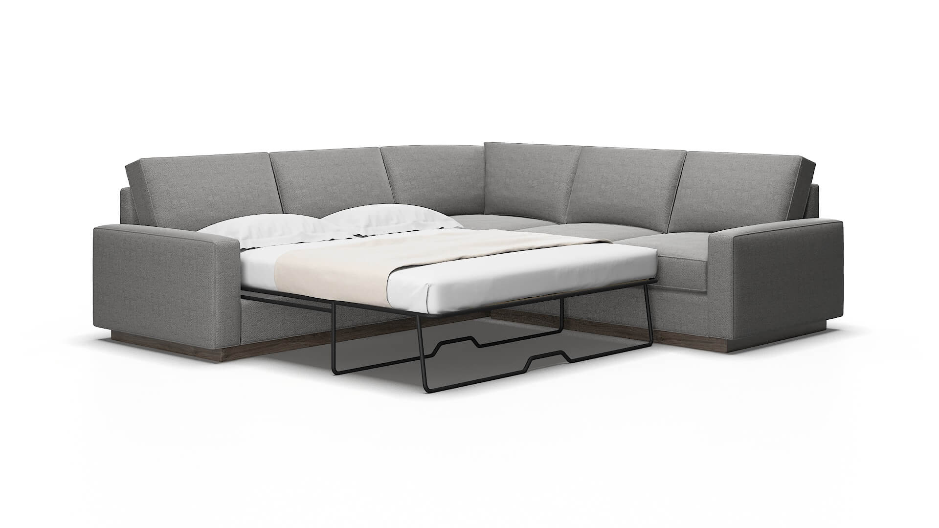 Alton Catalina steel Sectional sleeper Espresso Legs  2
