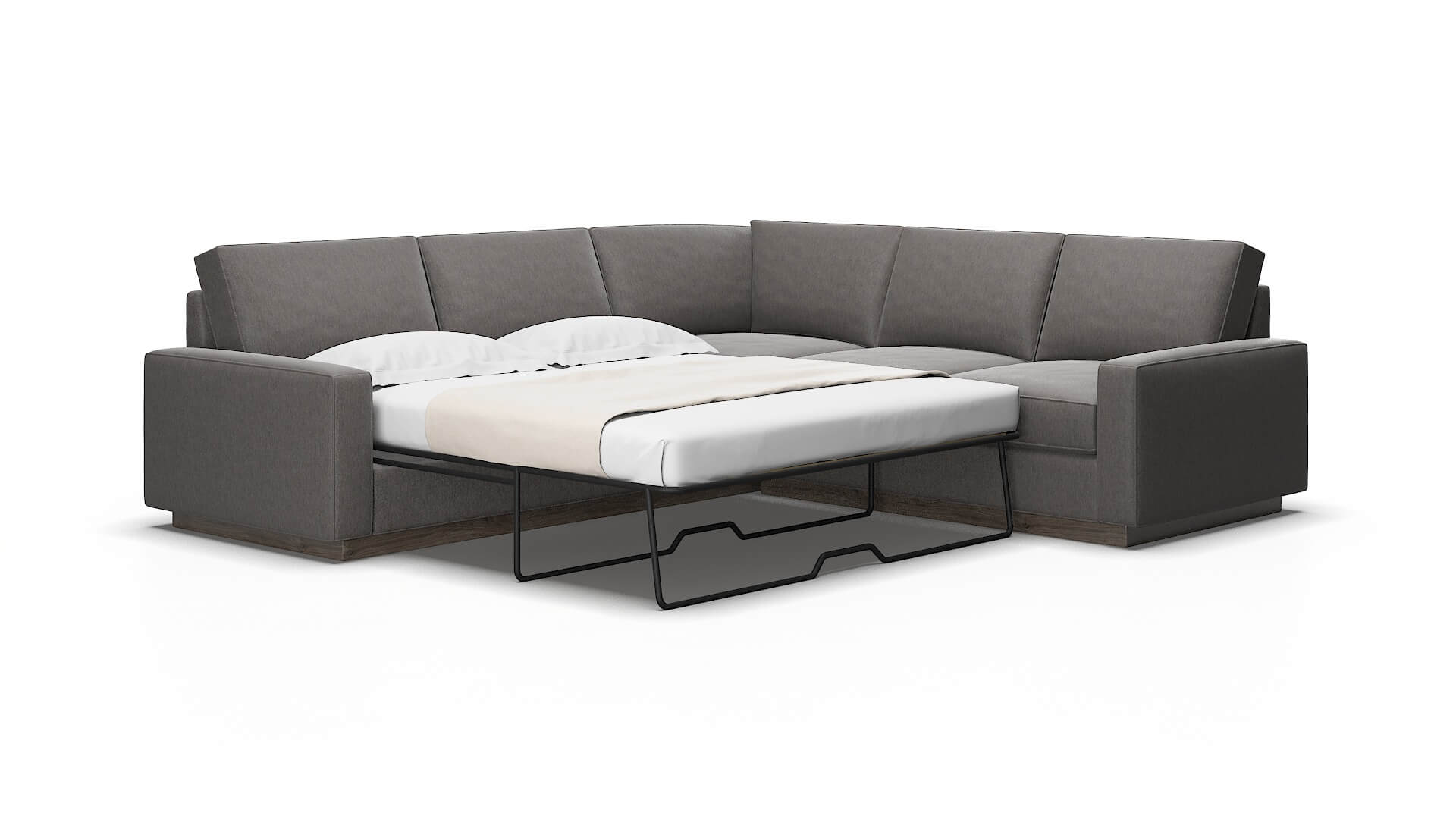 Alton Cosmo charcoal Sectional sleeper Espresso Legs  2