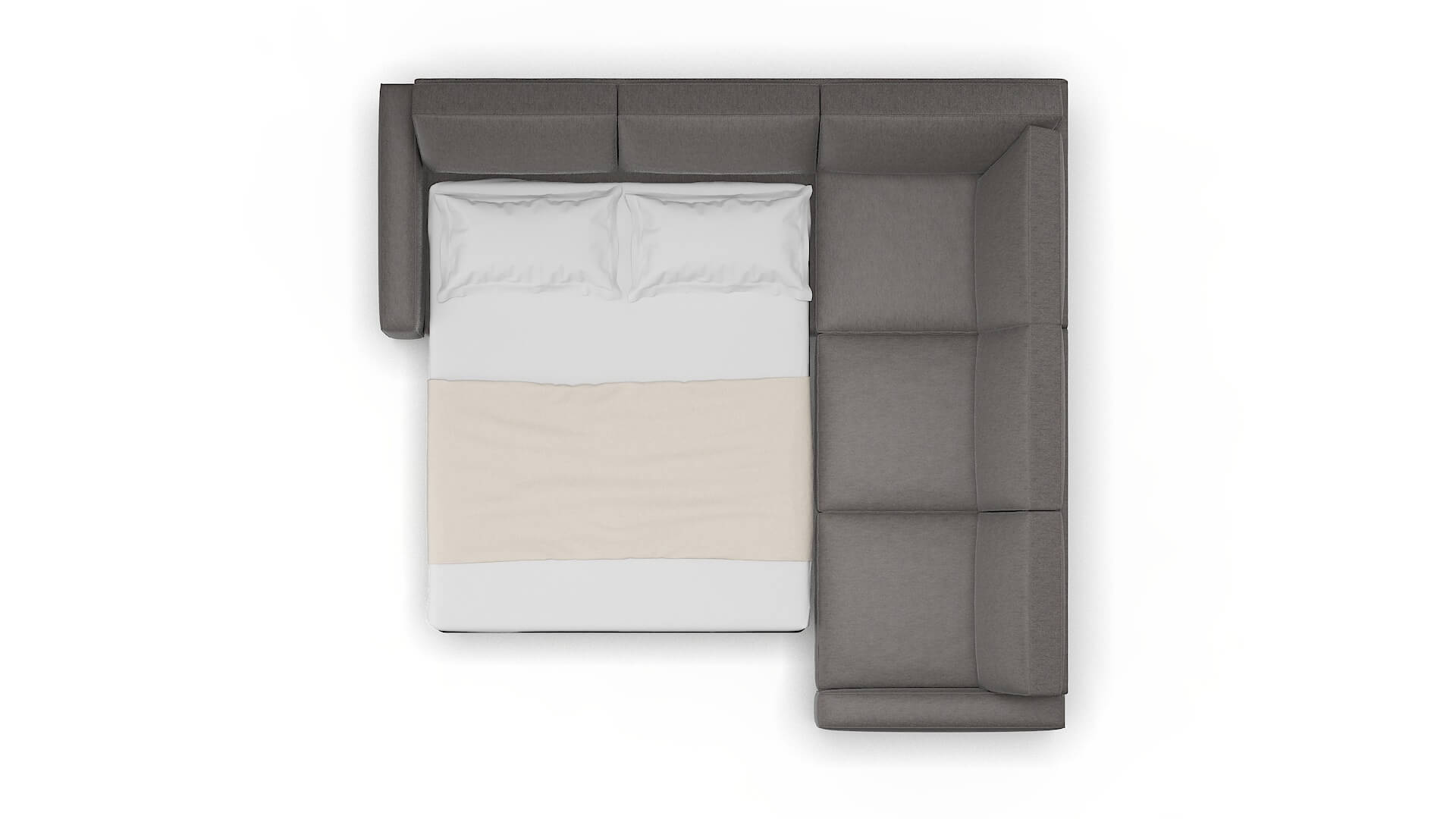 Alton Cosmo Charcoal Sectional Sleeper Espresso legs 3