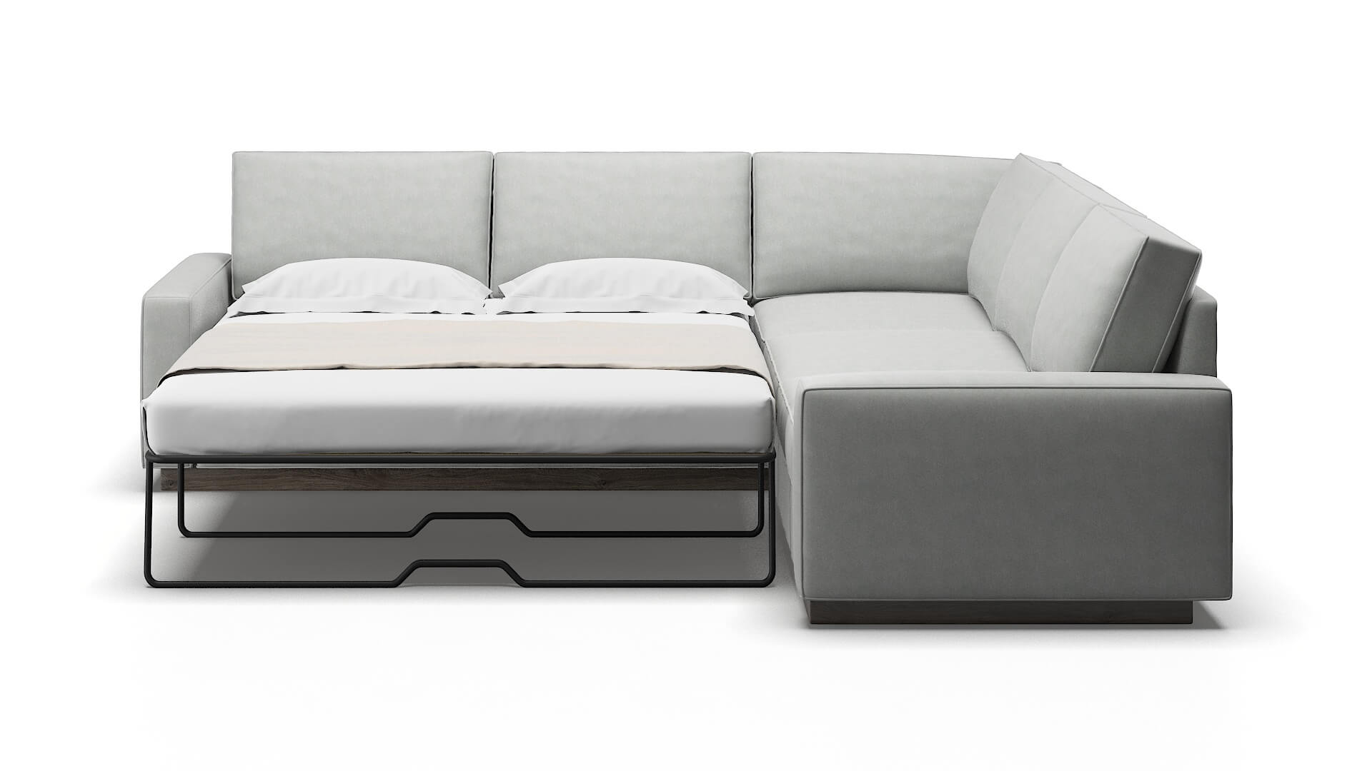 Alton Dawson Platinum Sectional Sleeper Espresso legs 1