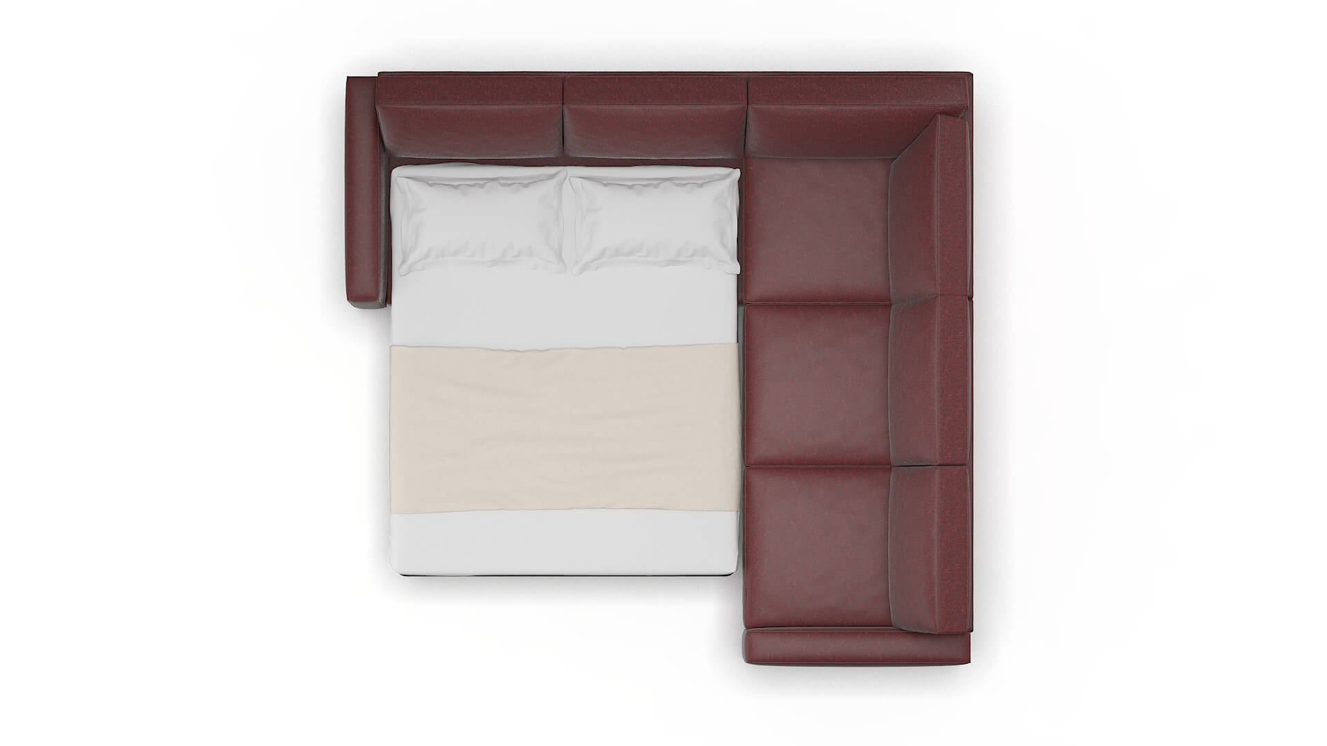 Alton Derby Berry Sectional Sleeper Espresso legs 3