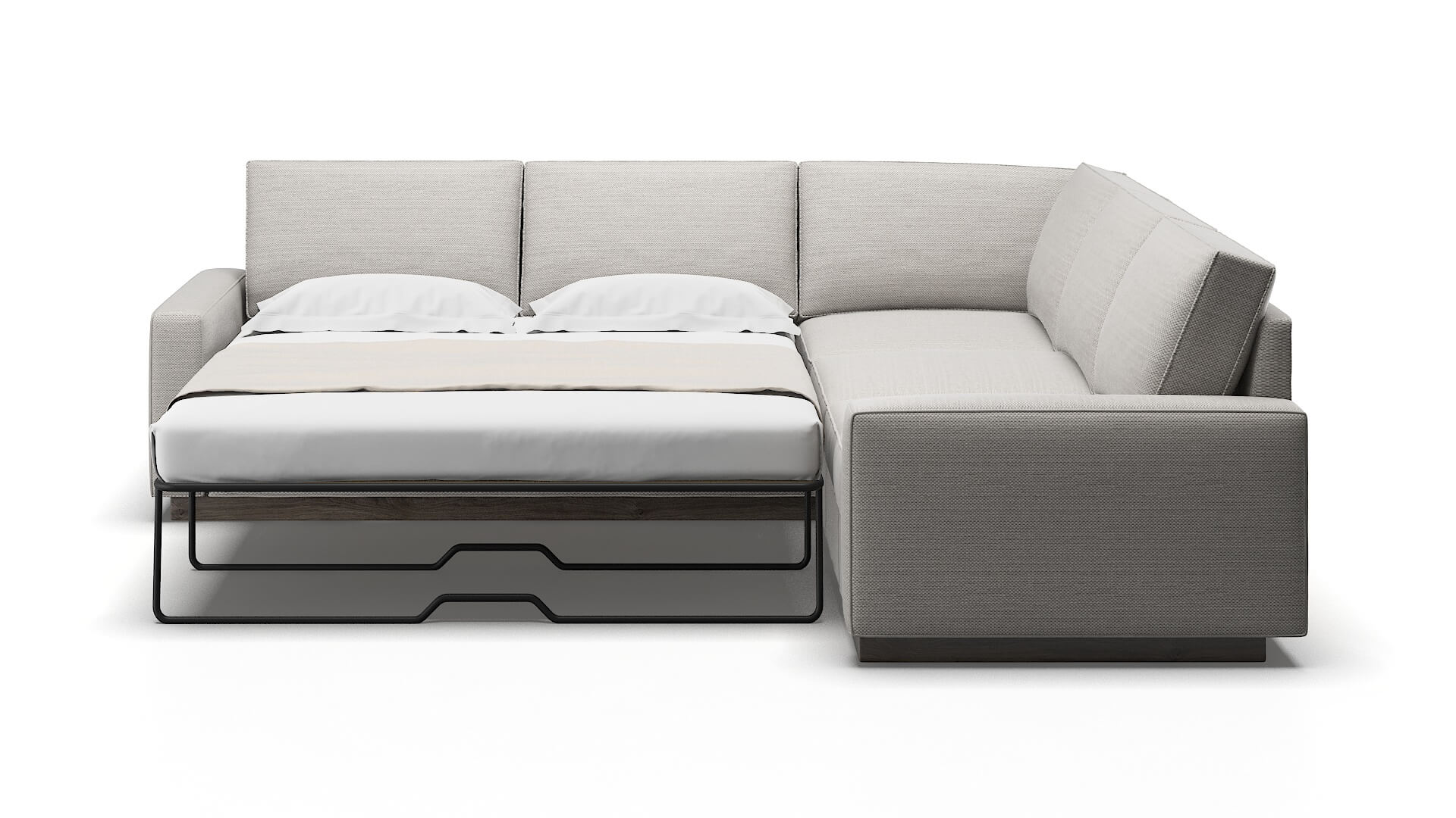 Alton Derby Grey Sectional Sleeper Espresso legs 1