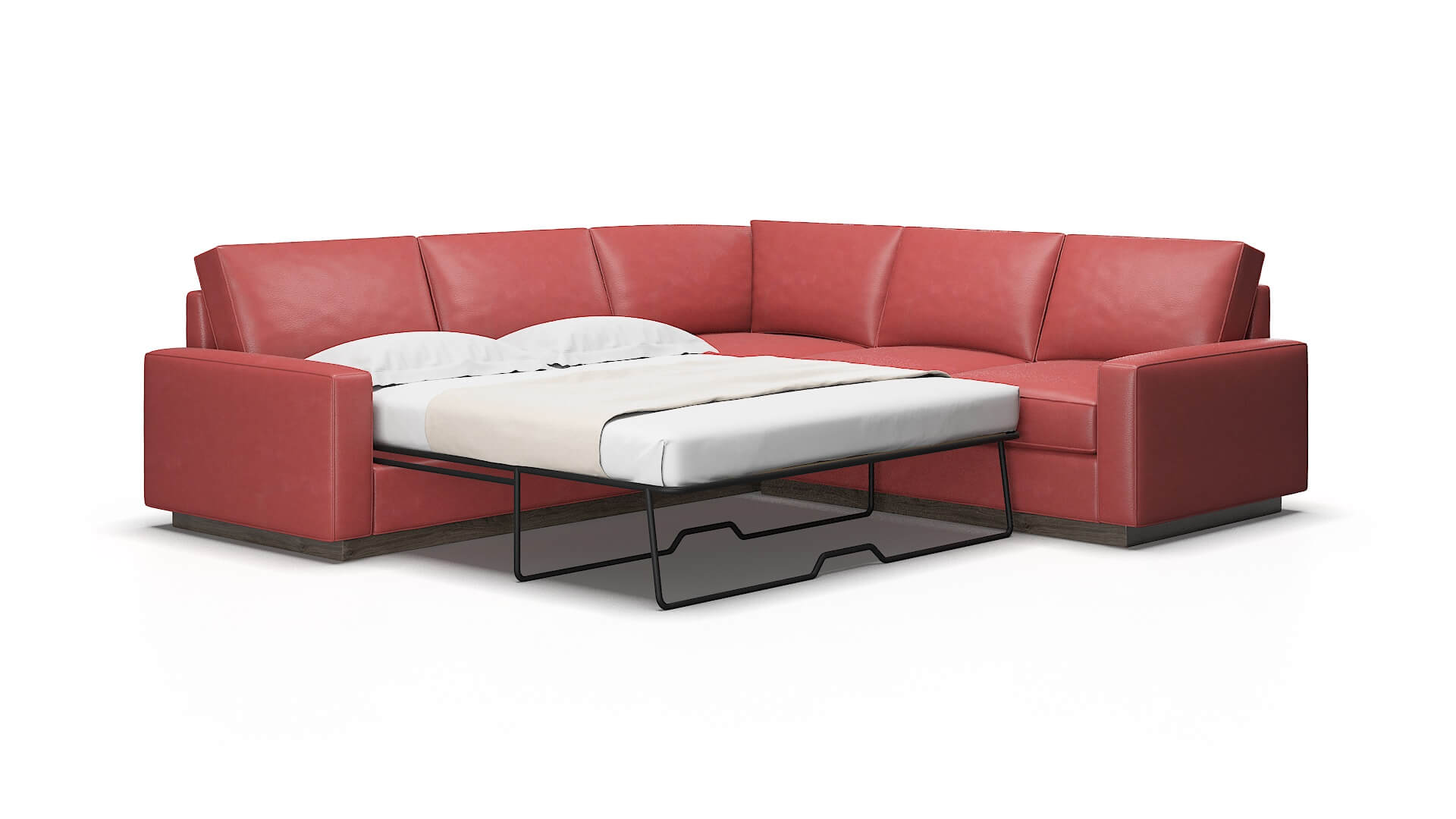 Alton Dillion cordovan Sectional sleeper Espresso Legs  2