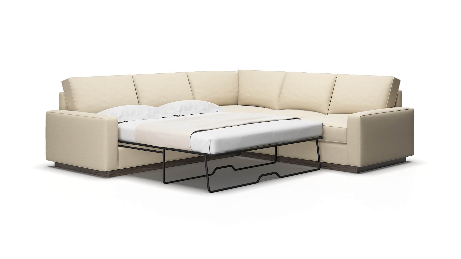 Alton Dream_d almond Sectional sleeper Espresso Legs  2