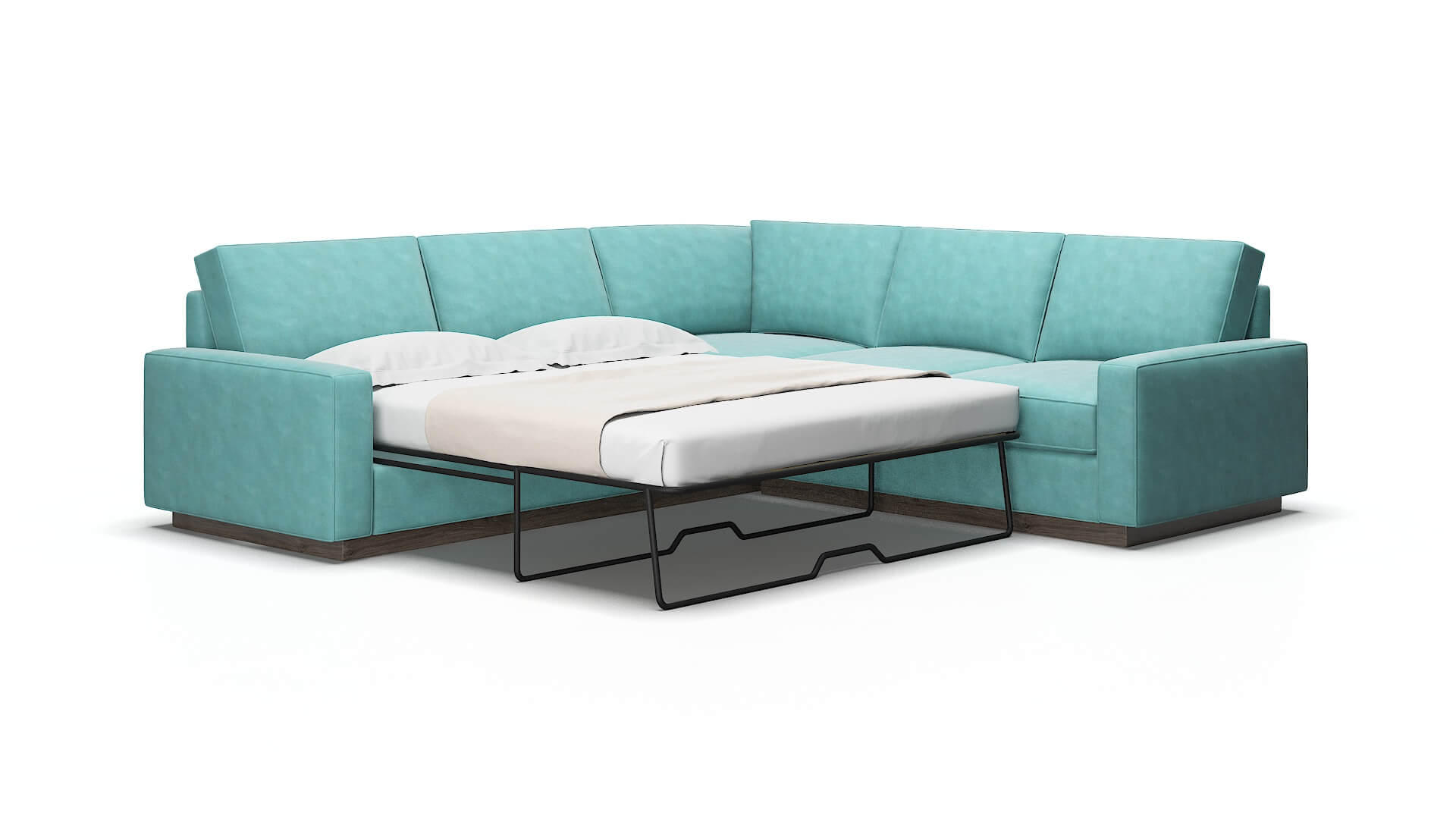 Alton Dream_d french_blue Sectional sleeper Espresso Legs  2