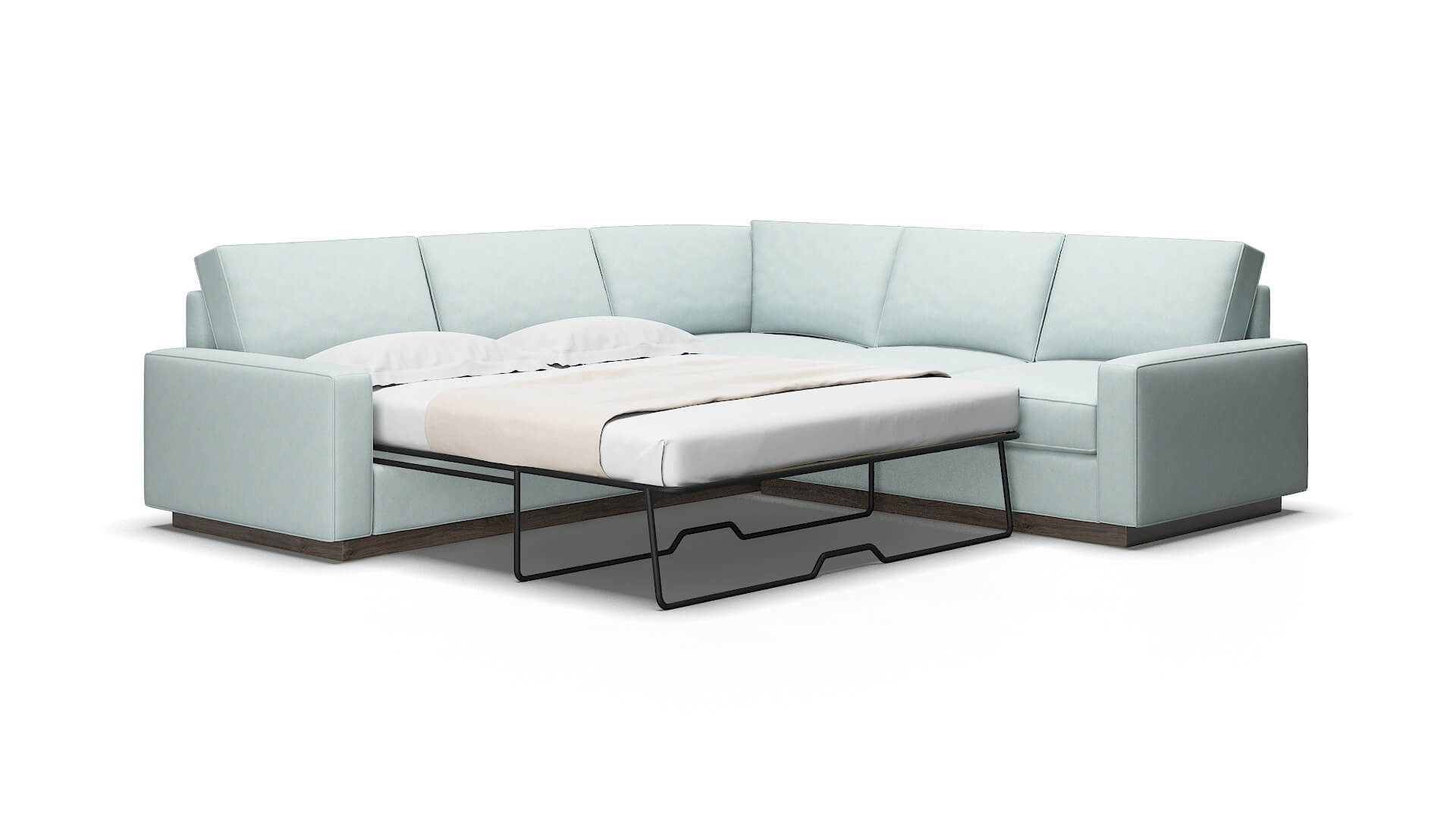Alton Hepburn Peridot Sectional Sleeper Espresso legs 2