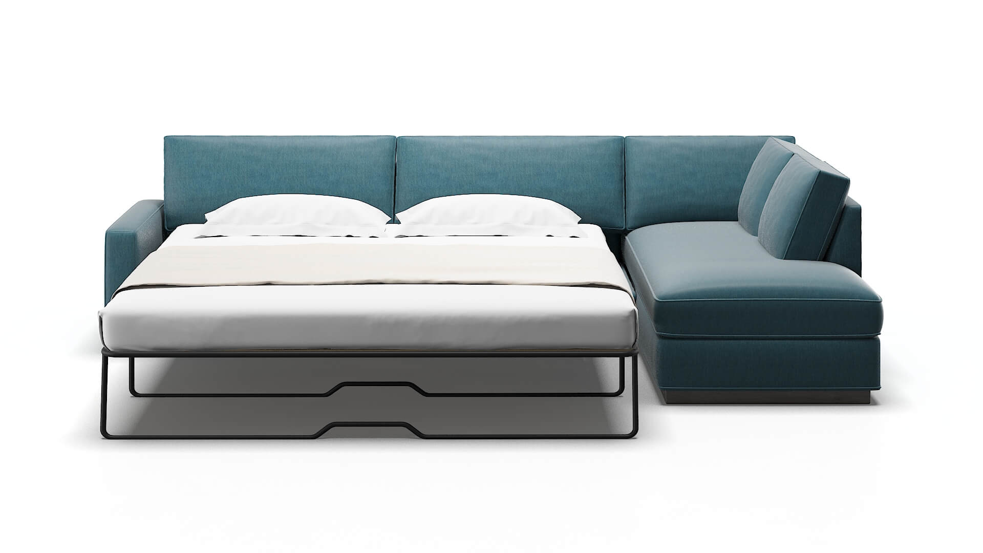 Alton Hepburn Teal Panel Sleeper Espresso legs 1