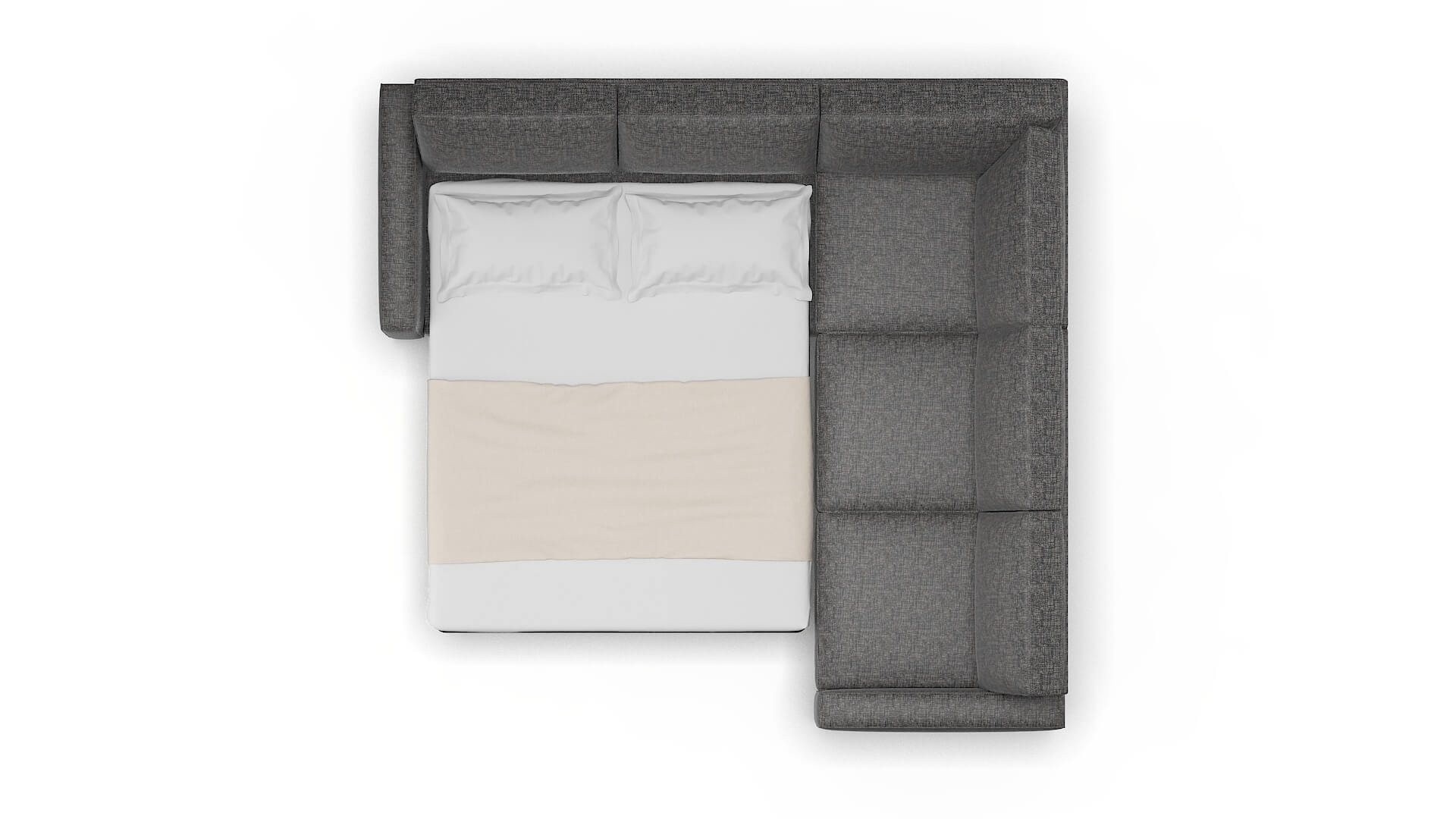 Alton Insight Charcoal Sectional Sleeper Espresso legs 3