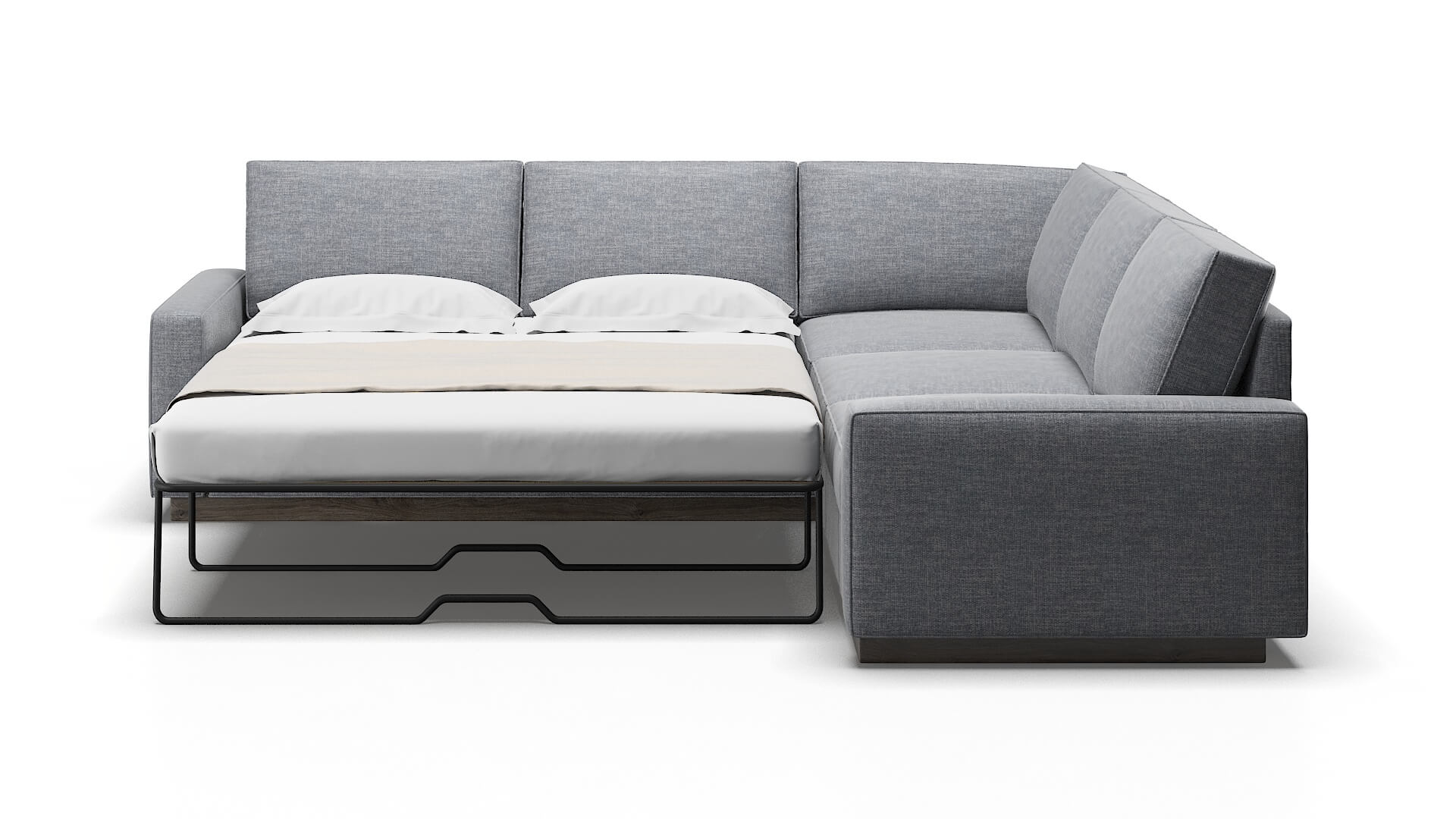 Alton Keylargo Ash Sectional Sleeper Espresso legs 1