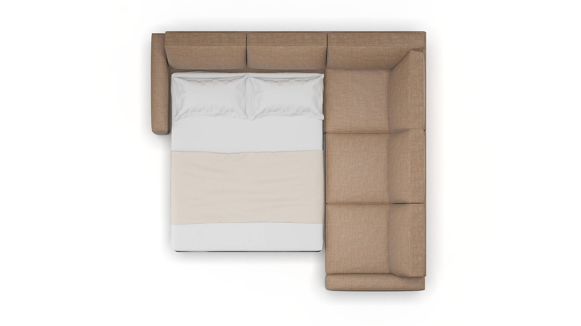 Alton Keylargo Mink Sectional Sleeper Espresso legs 3