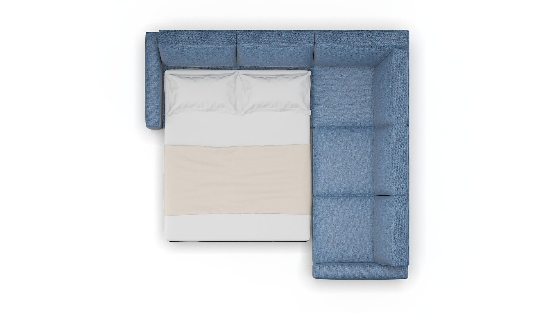 Alton Leslie Indigo Sectional Sleeper Espresso legs 3