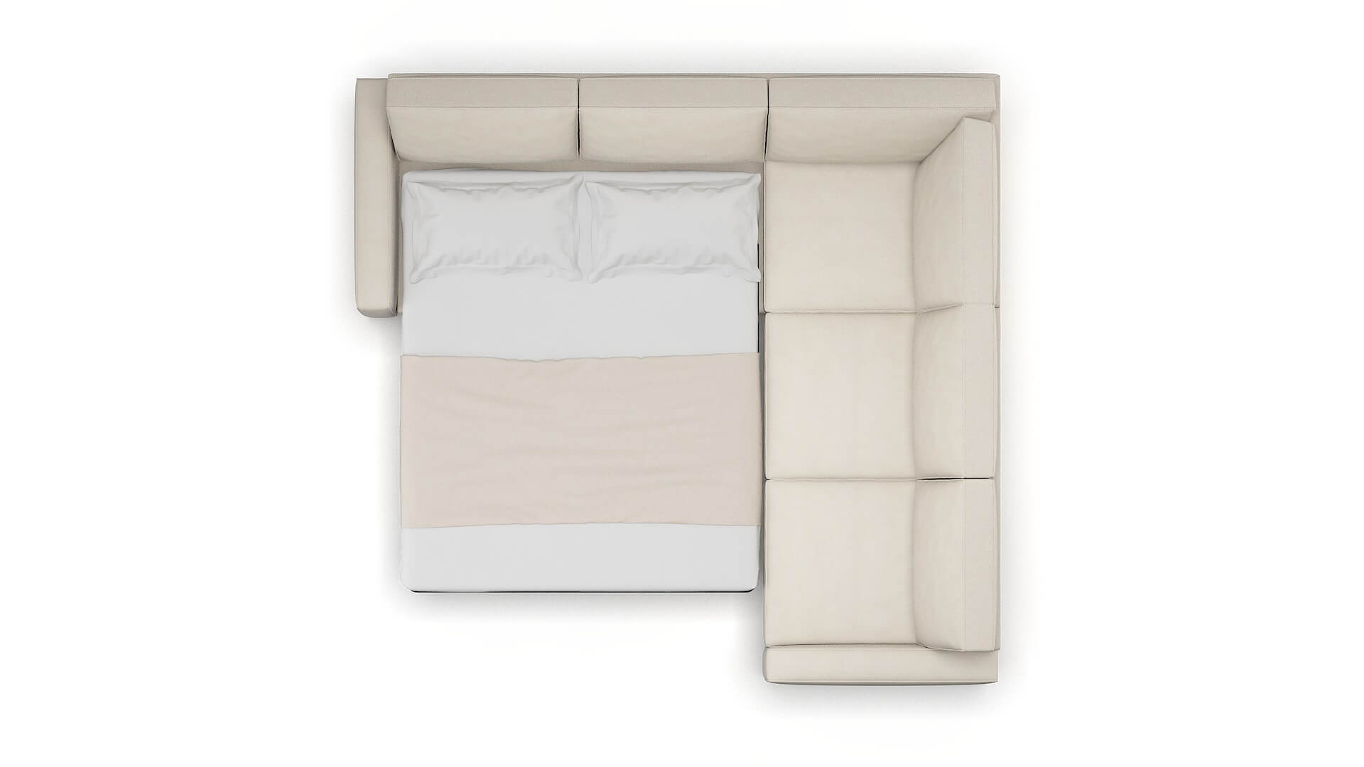 Alton Malibu Linen Sectional Sleeper Espresso legs 3